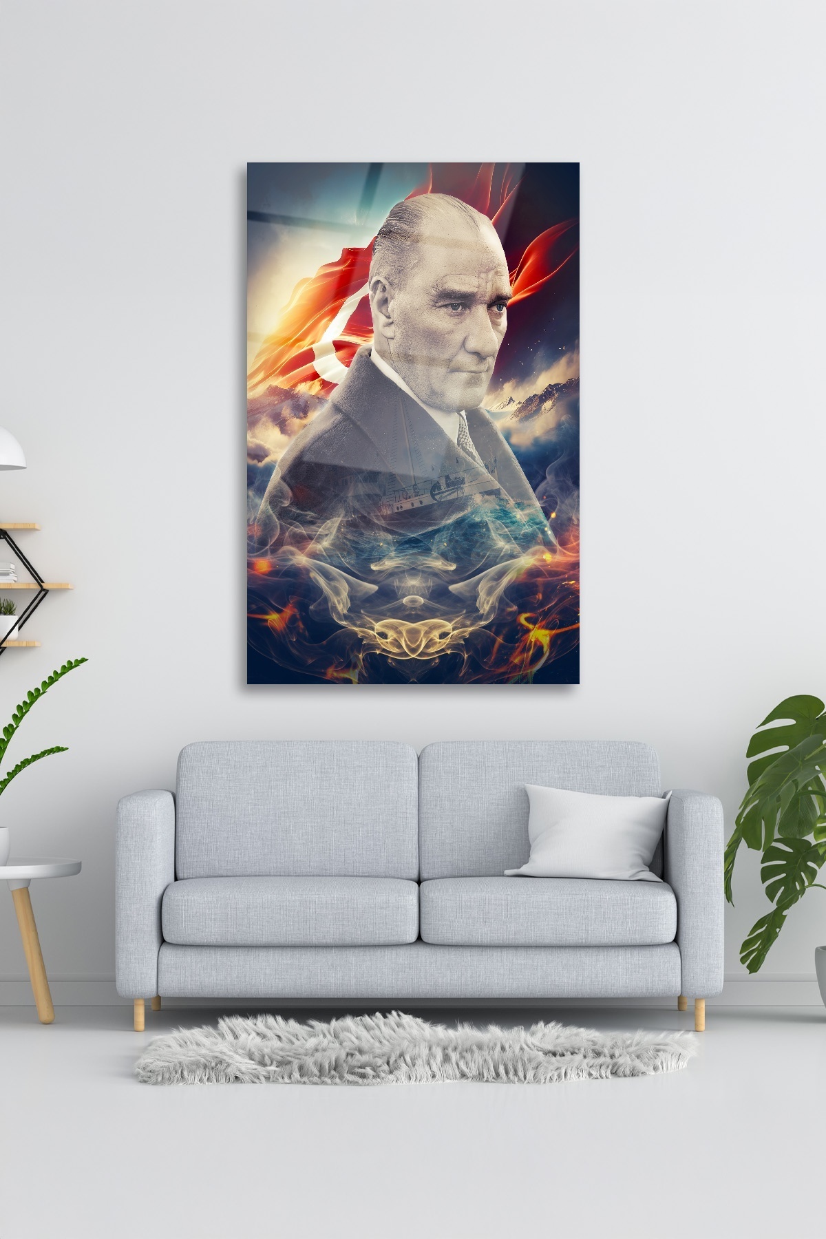 Türk Bayrağı Ve Atatürk Cam Tablo-5 görsel 3