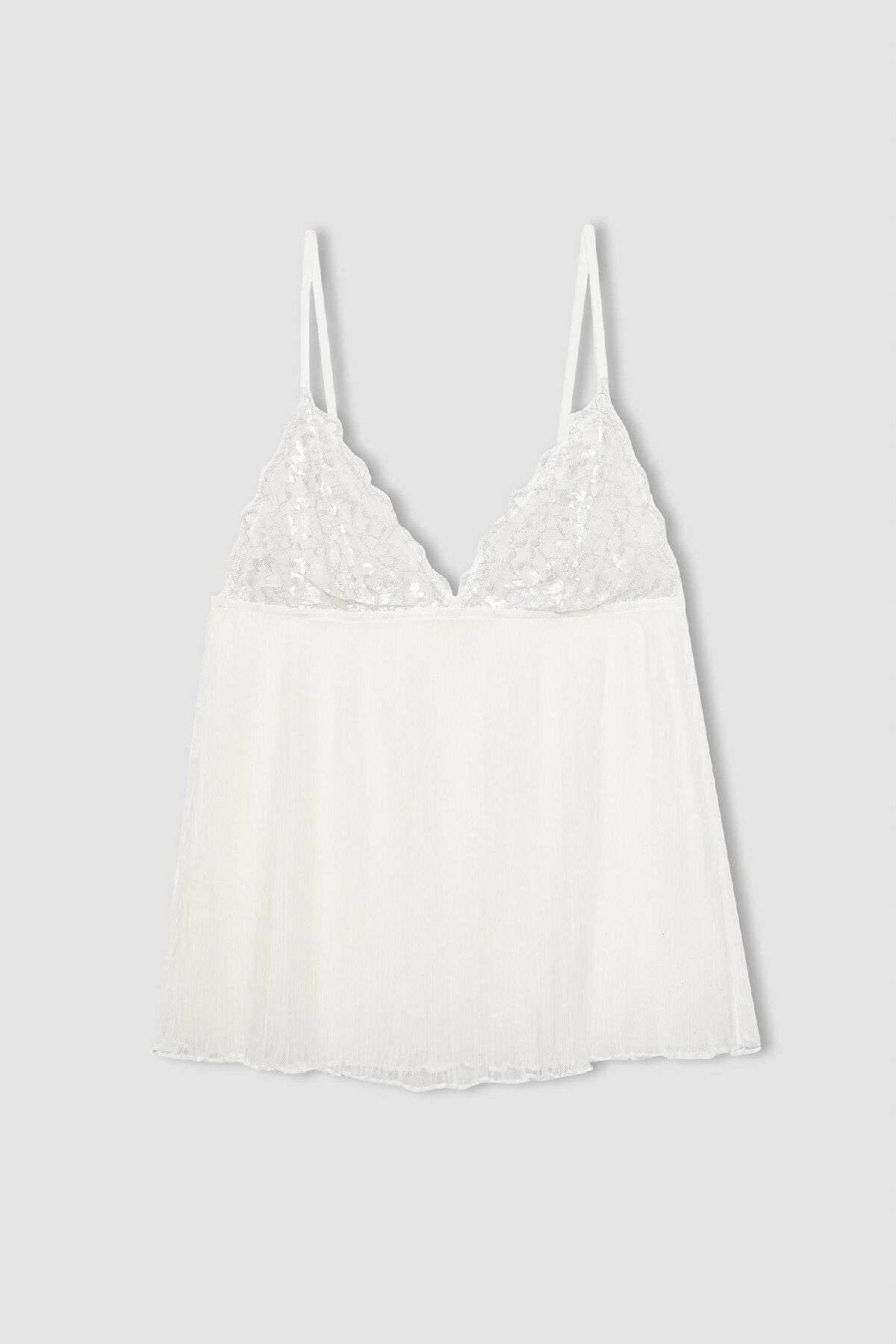 DeFacto Koronkowa Biała Piżama Ślubna Z Ramiączkami Top-fall In Love B0208ax24sp Kobieta - XS