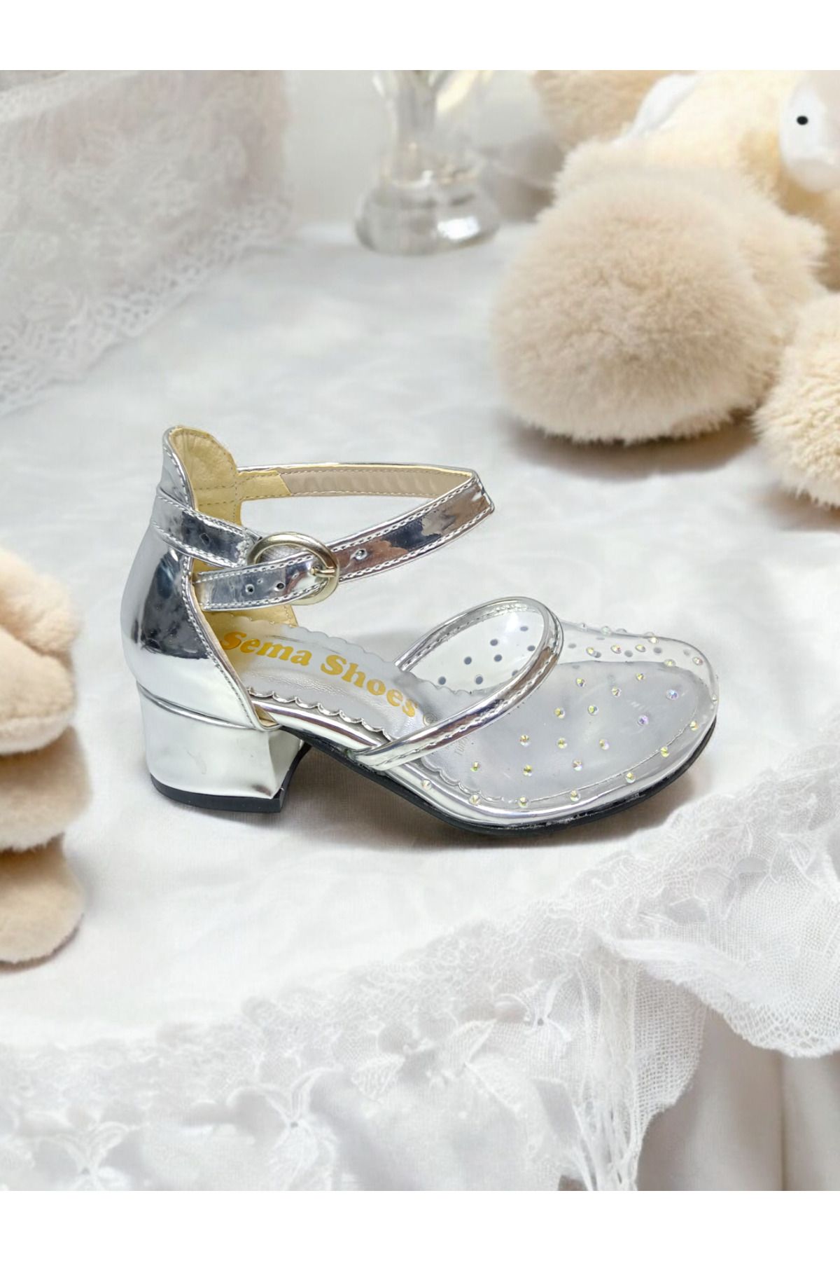 pediashoes-Cinderella Transparent Heel Shoes, Girl's Heel Shoes 1