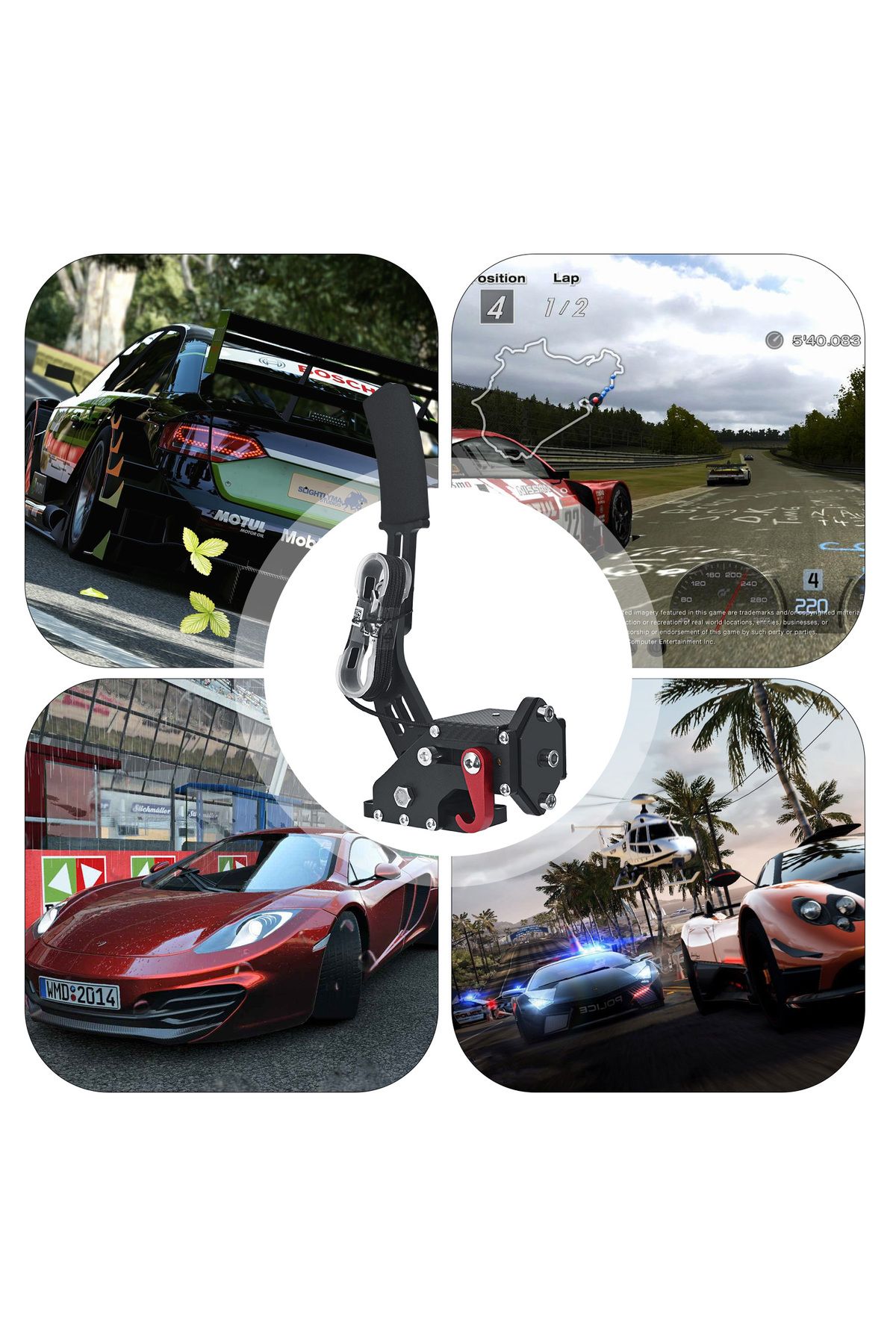 FlashHawk-16-bit USB handbrake with Clip Suitable for Racing Games and Logitech G27 G29 (PC System only) 6