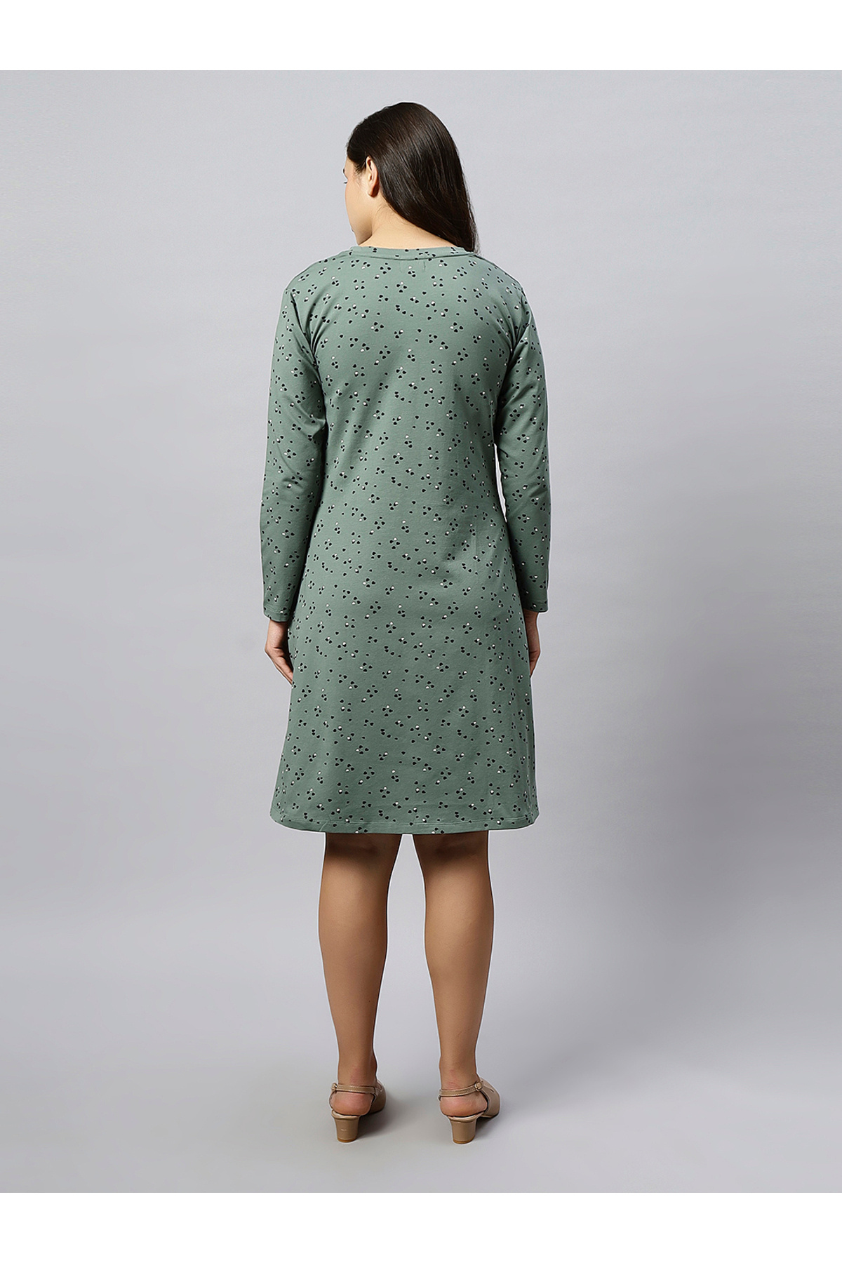 Tummy-organic cotton - flared maternity dress 2