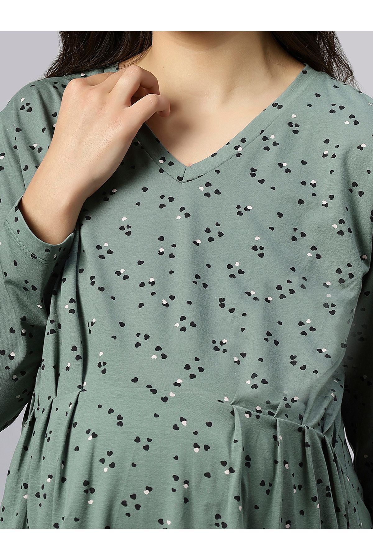 Tummy-organic cotton - flared maternity dress 3