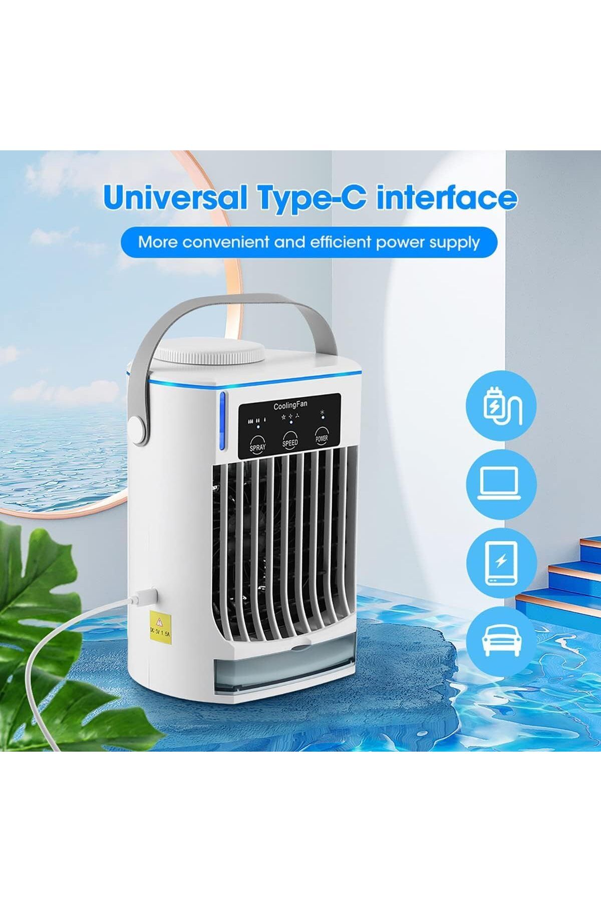 COOYA-Portable Air Conditioner Cooling Fan, Lightweight and Portable, for Room/Office & More 6