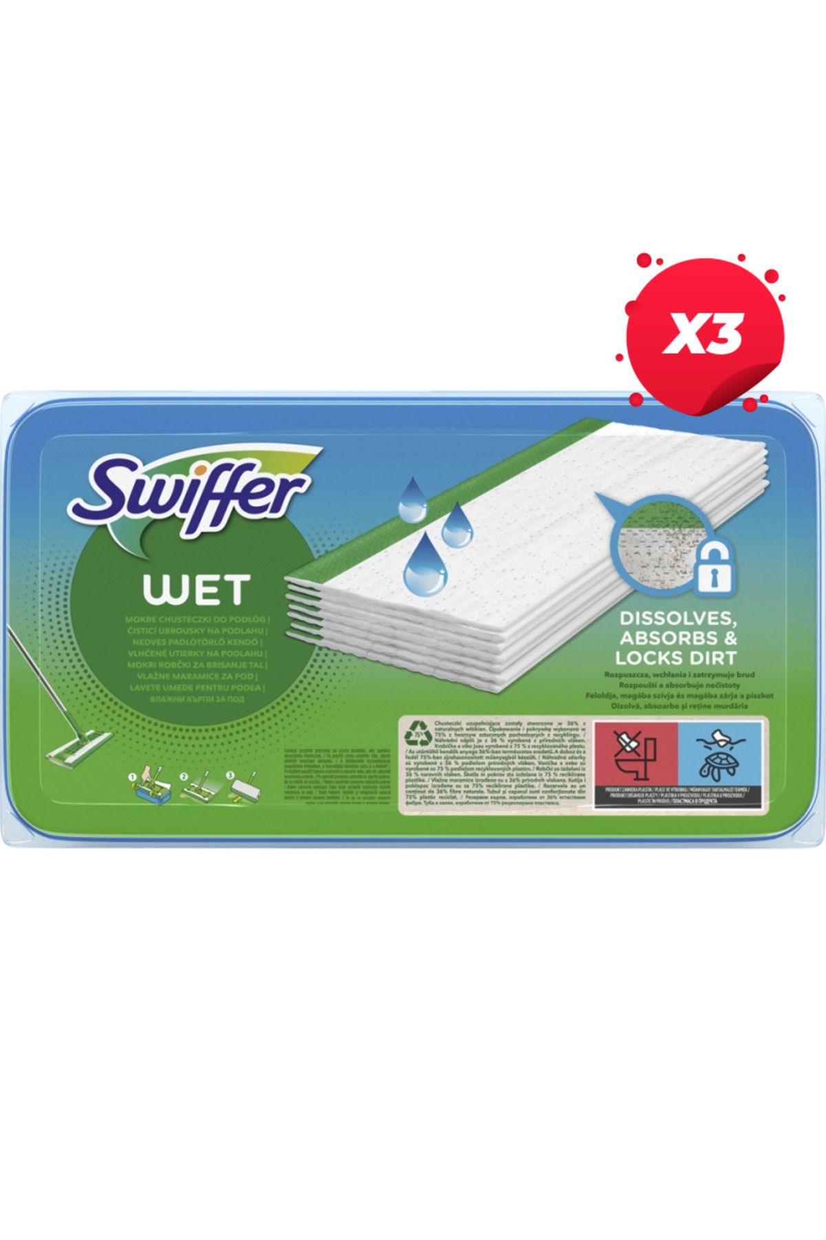 Swiffer X3 - Swiffer Rezerva Umeda Mop 20buc Lamaie - One Size