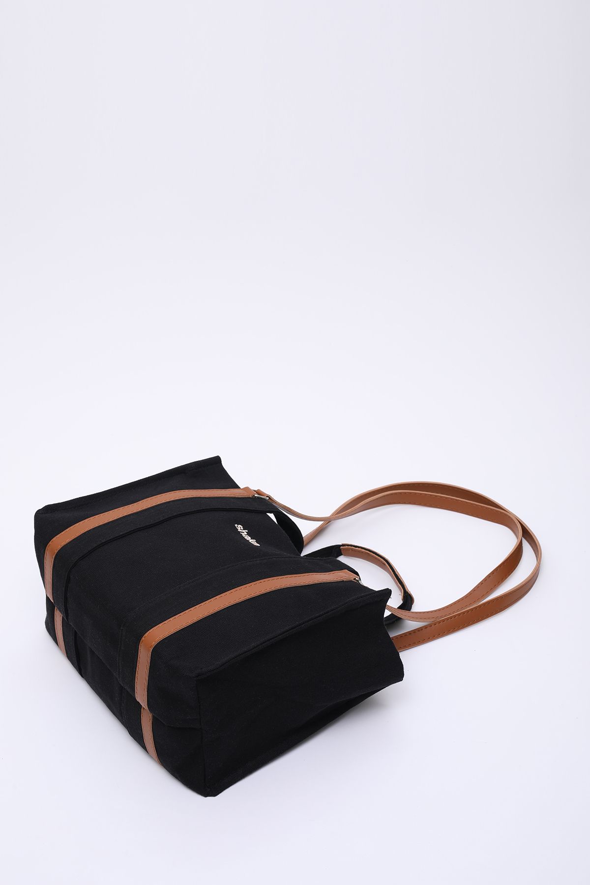 SHAKA-Black Shk170 Canvas, Single Compartment, Inner Pocket, Lined, Hand, Arm and Shoulder Bag with Femuar 8