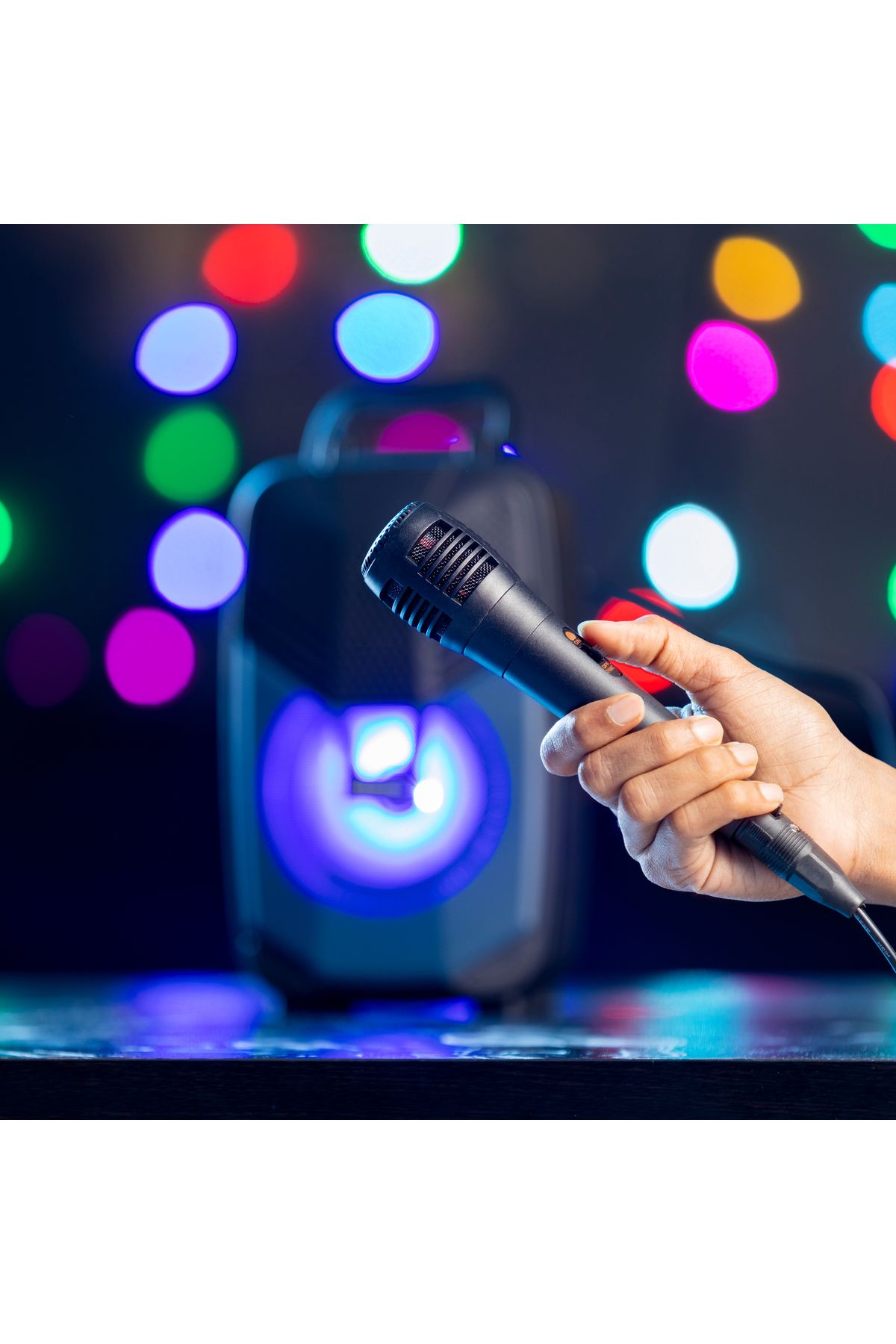 Geepas-Portable Bluetooth Speaker, USB/ TF/ FM/ AUX-IN| Dazzle LED Light |With Microphone | GMS11156 3