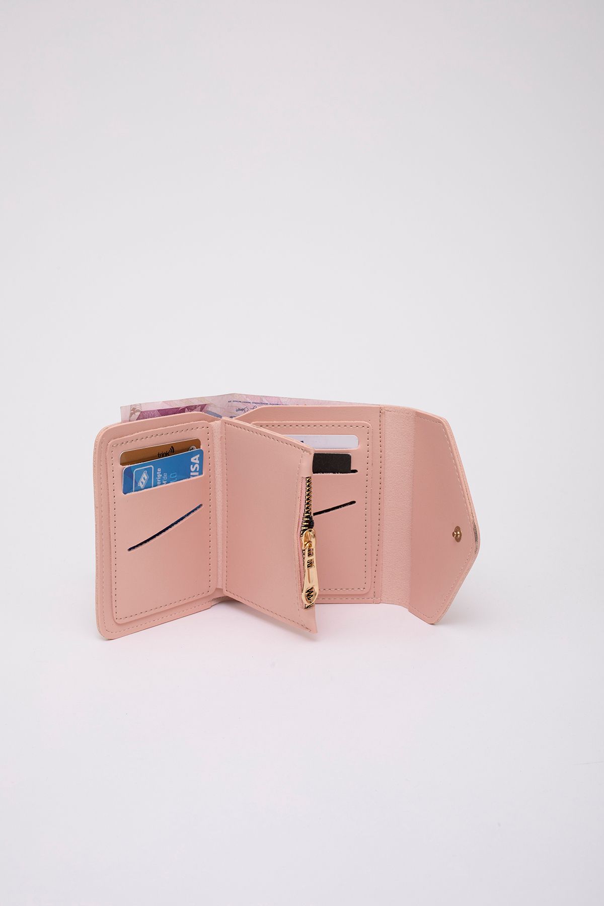 SHAKA-Powder Shk67 Faux Leather Coin and Paper Money Compartment Snap Card Holder Envelope Model Pocket Wallet 4