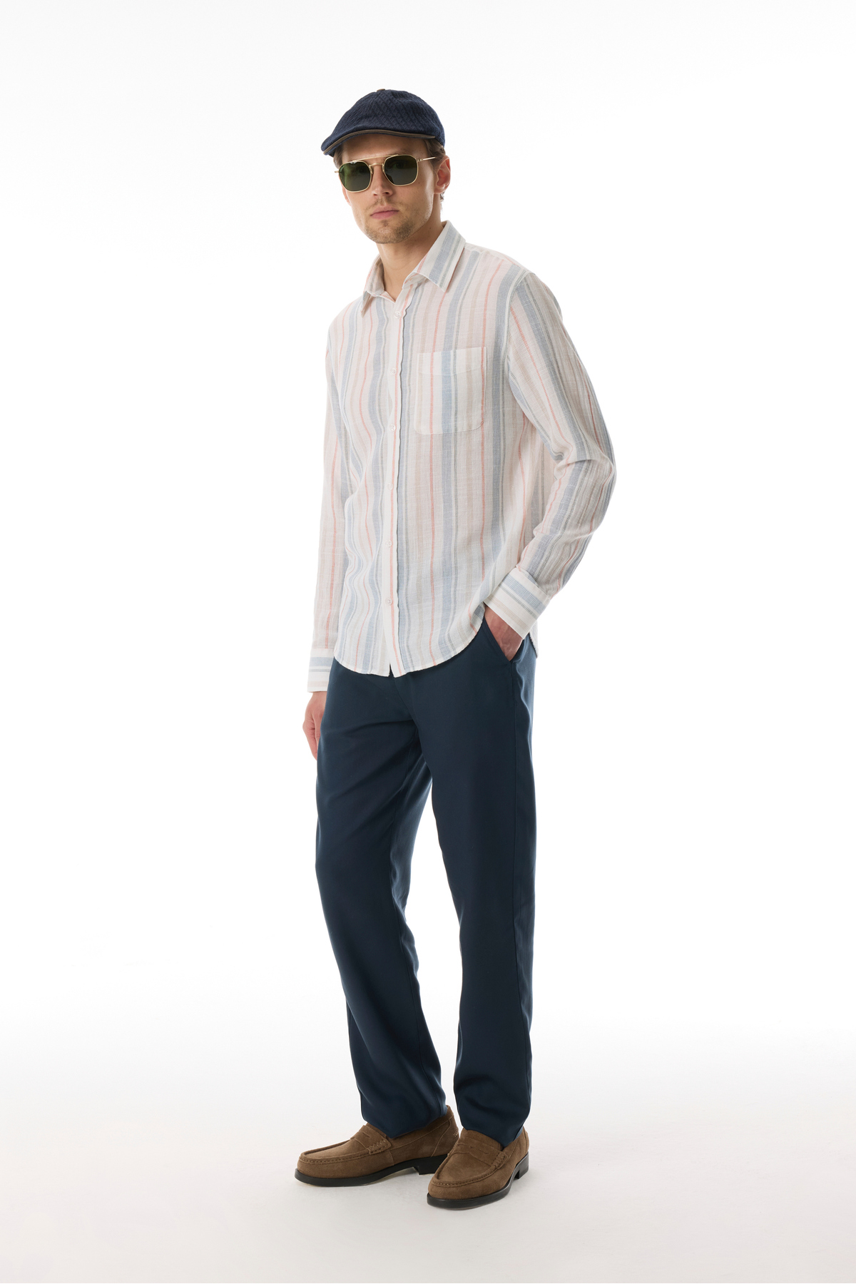 ÇİZGİLİ REGULAR FIT CEPLİ UZUN KOLLU GÖMLEK — اکرو 1259685 — تصویر 3 از 6
