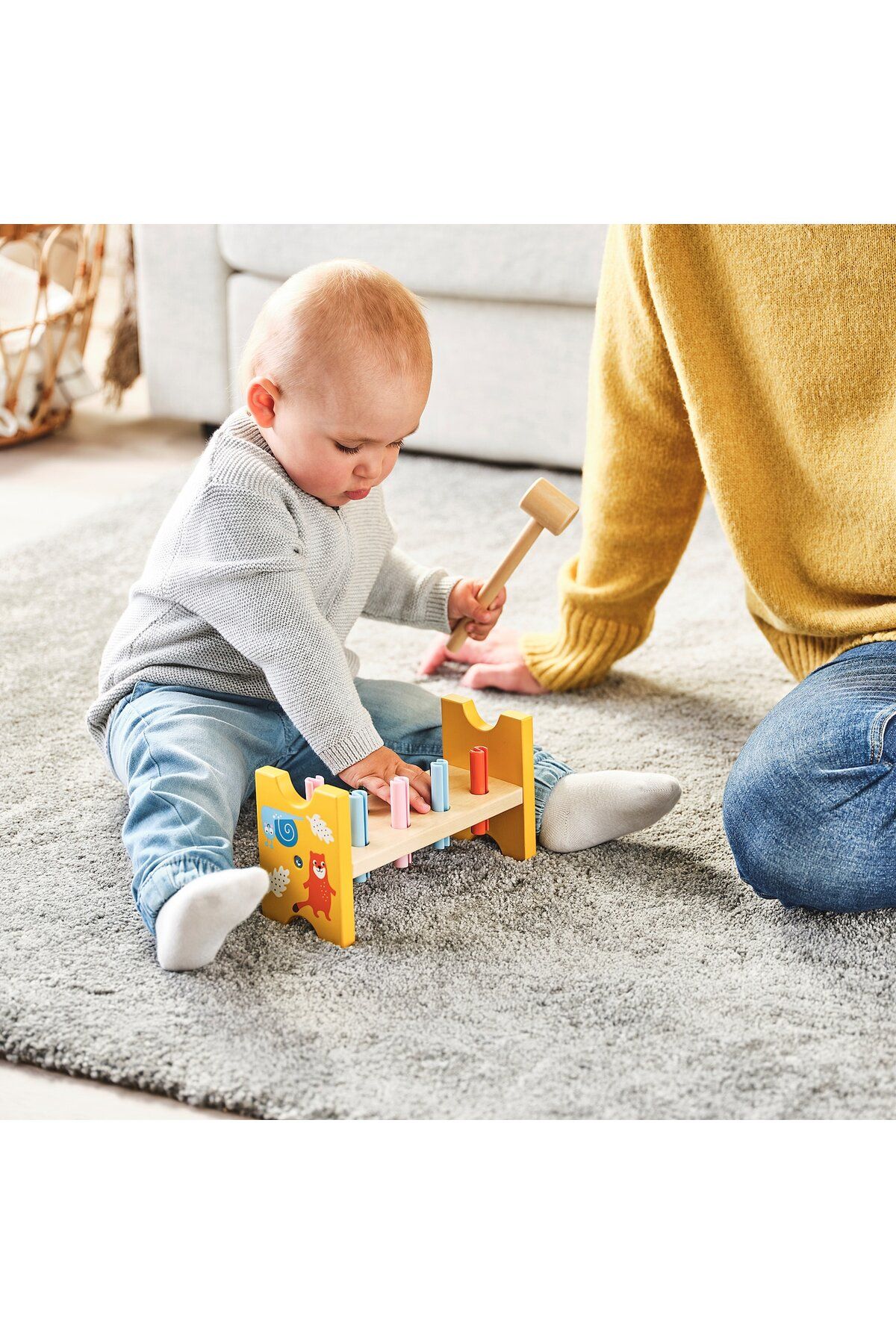 IKEA-UPPSTÅ Toy hammering block, multicolour 3