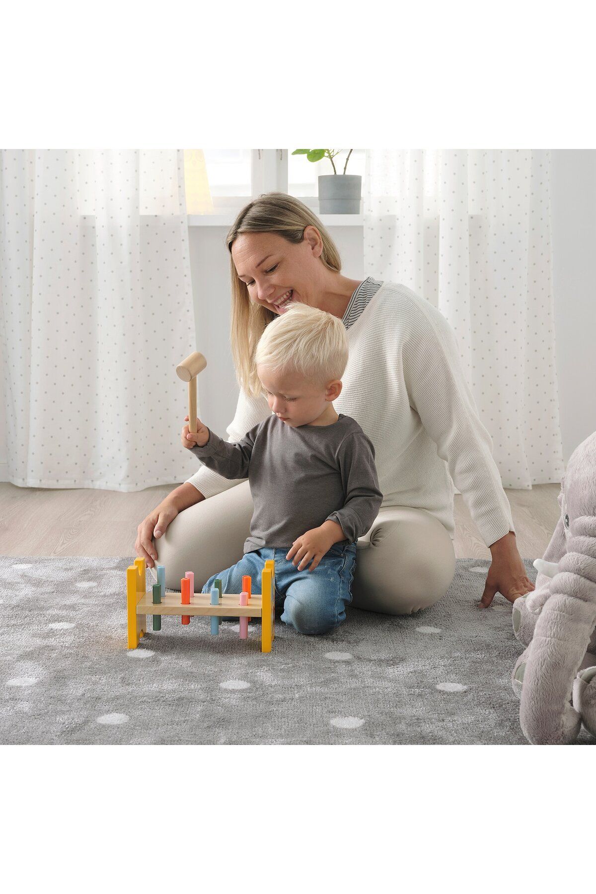IKEA-UPPSTÅ Toy hammering block, multicolour 4