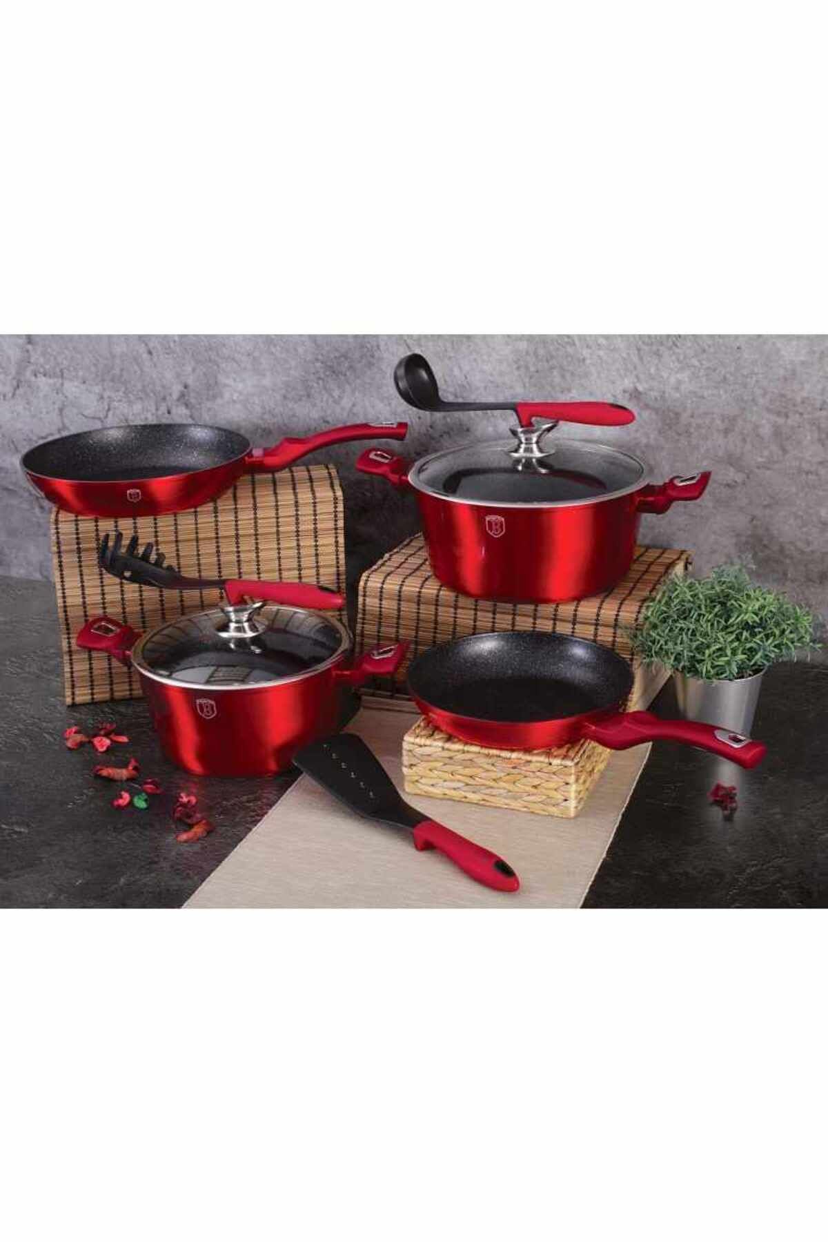 Berlinger-Dinnerware set with removable handle and marble surface 6 pcs Burgundy Metallic Line 5