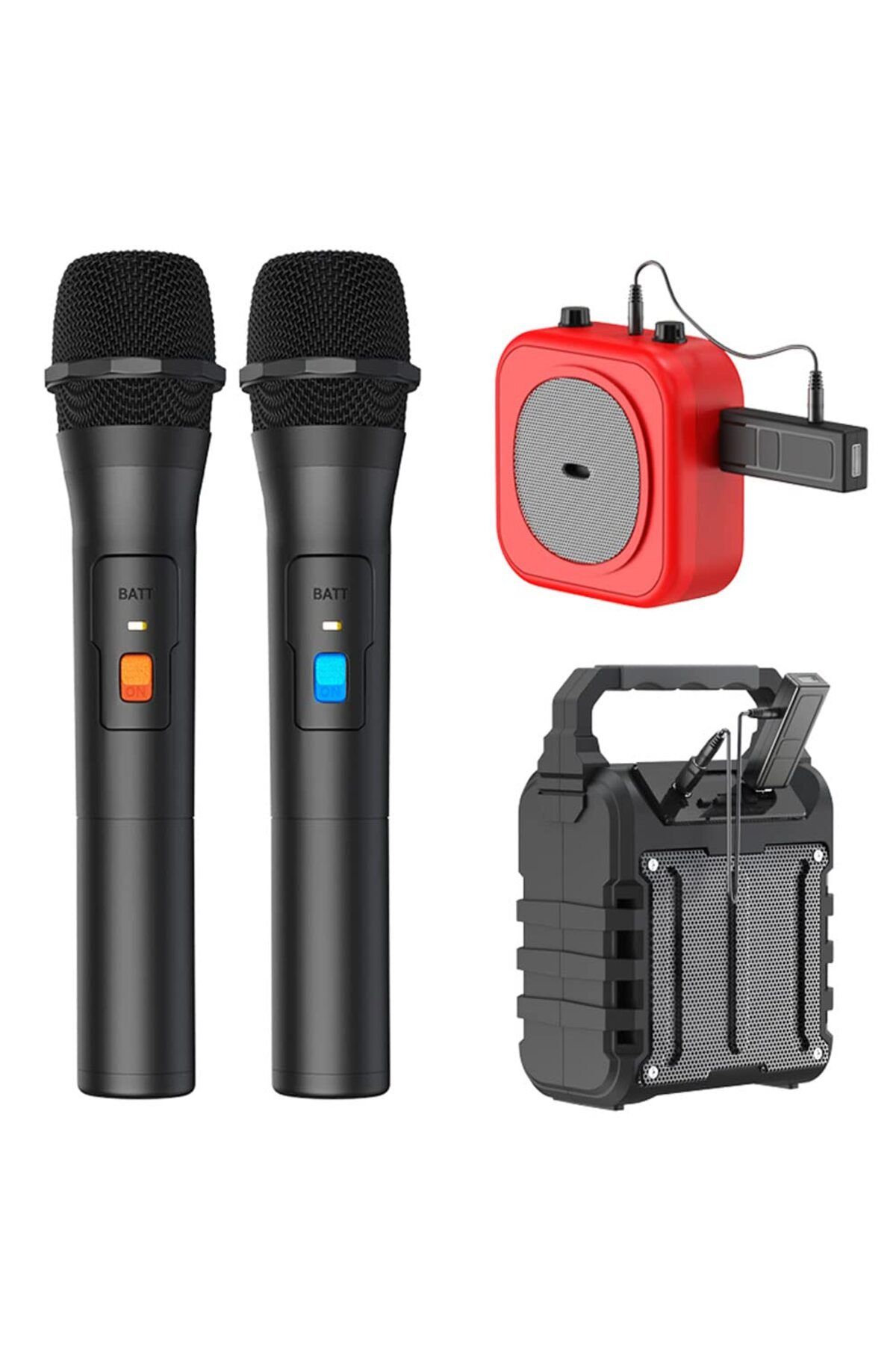 FlashHawk-2 Pack Wireless Microphone,Universal Handheld Karaoke Mic Speaker, Over 110 DB Outdoor Indoo 6