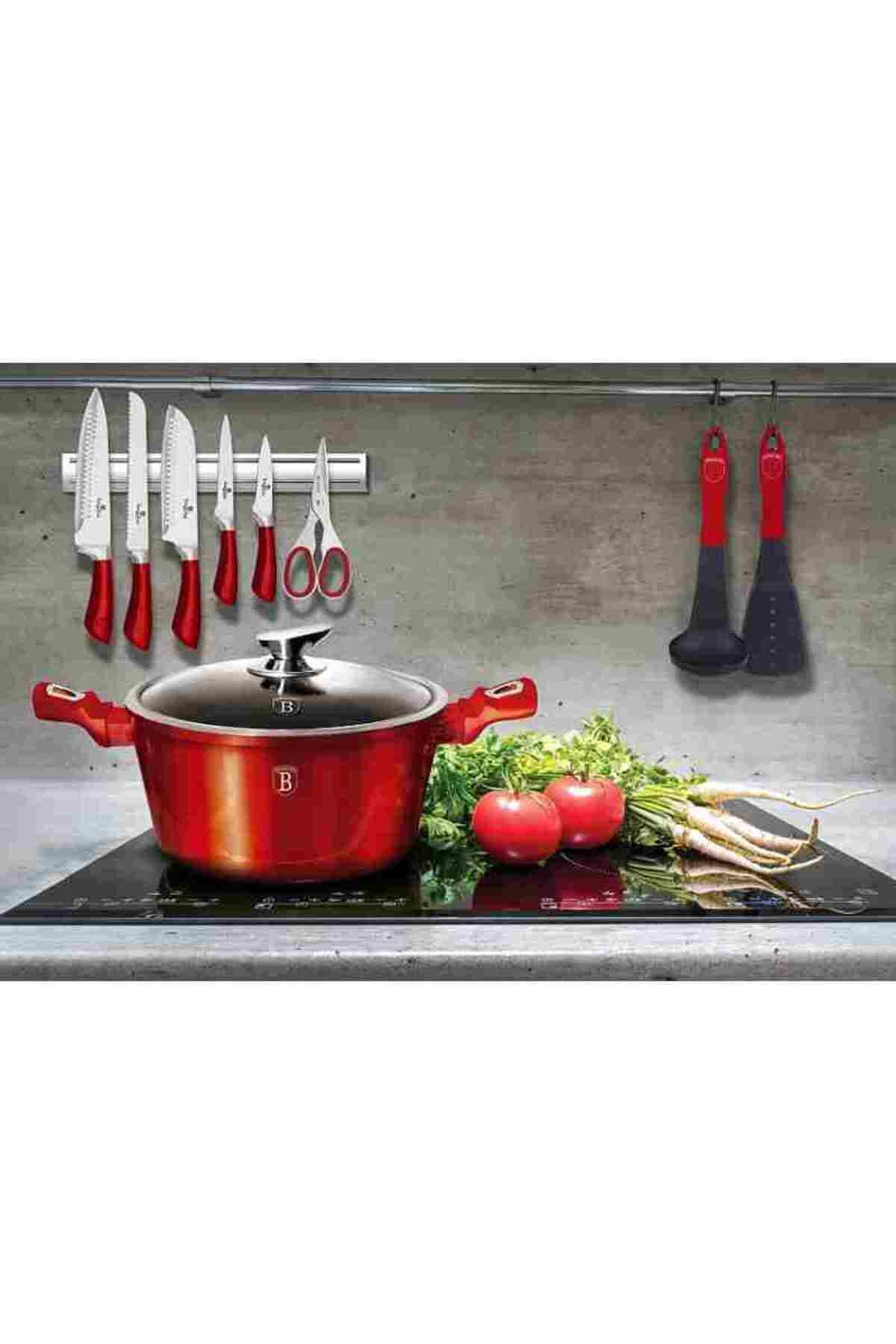 Berlinger-Dinnerware set with removable handle and marble surface 6 pcs Burgundy Metallic Line 6
