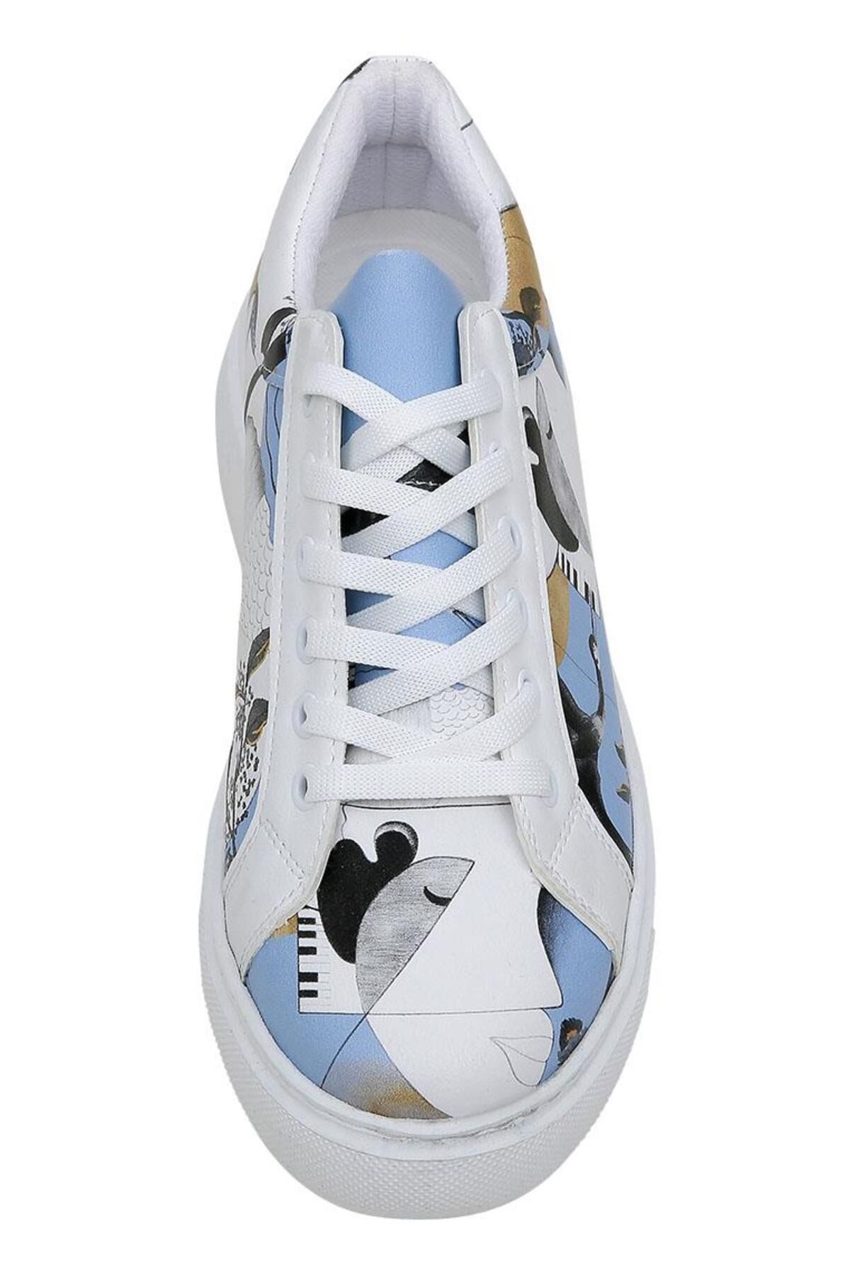 Dogo-Women's Vegan Leather Multicolor Sneakers - Deep Thought with the Deep Design 6