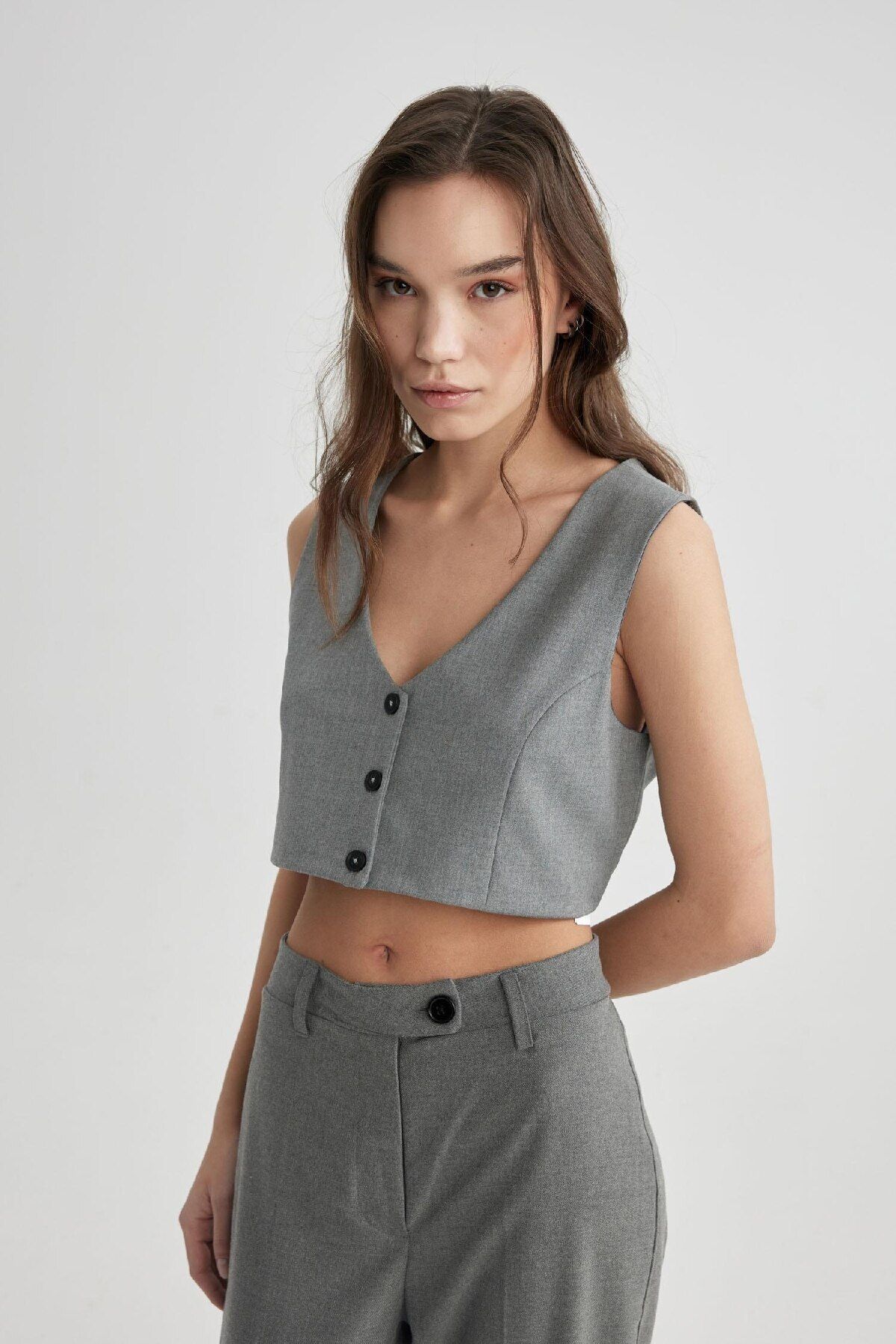 DeFacto-Crop Blazer Vest C2574ax24sp 6