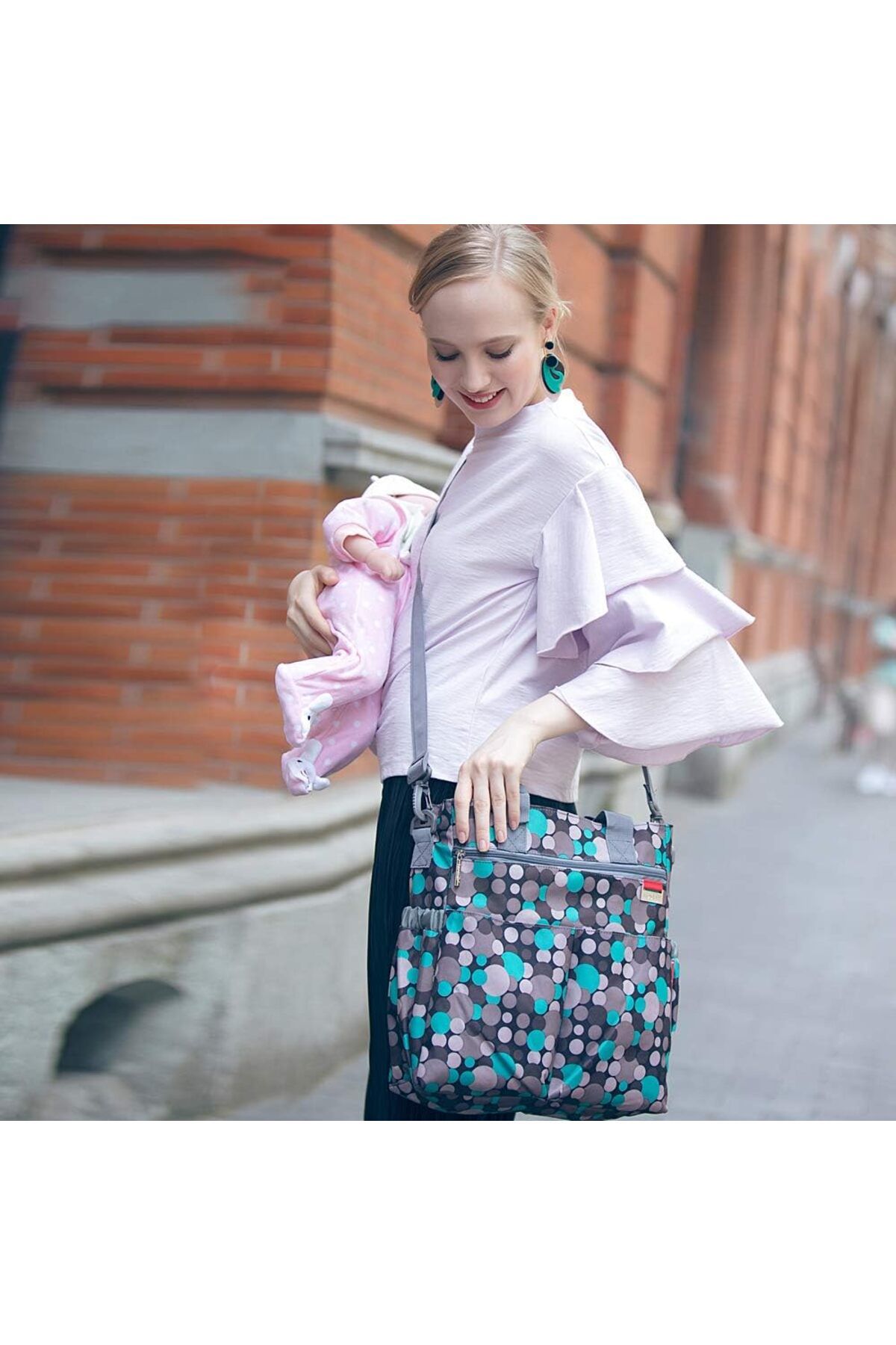 Yelajoy-Baby Diaper Bag, Handbag Large Capacity, Mummy Nappy Nursing Bag, Travel for Baby Care, Navy 5