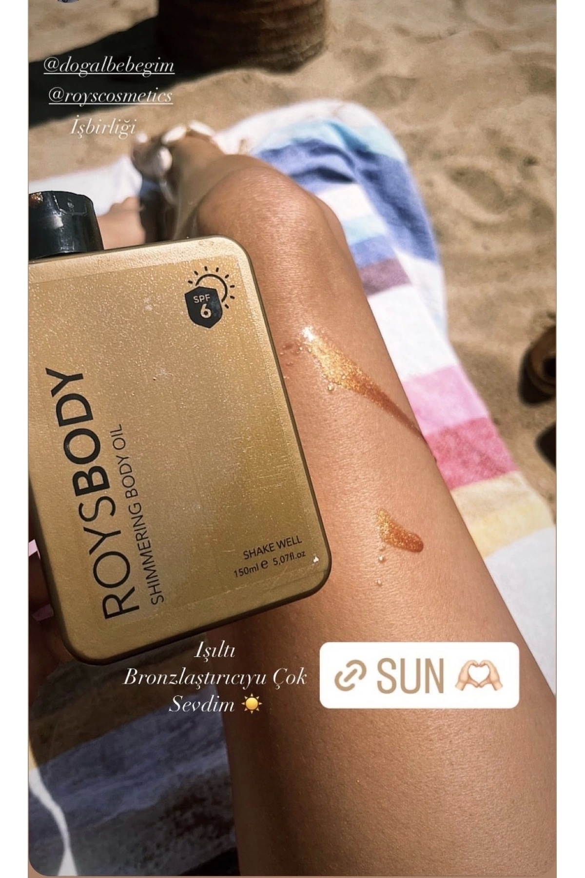Shimmering Body Oil Yoğun Bronzlaştırıcı Altın Işıltılı Güneş Yağı 150 ml Spf 6 — RYSSML — تصویر 3 از 4