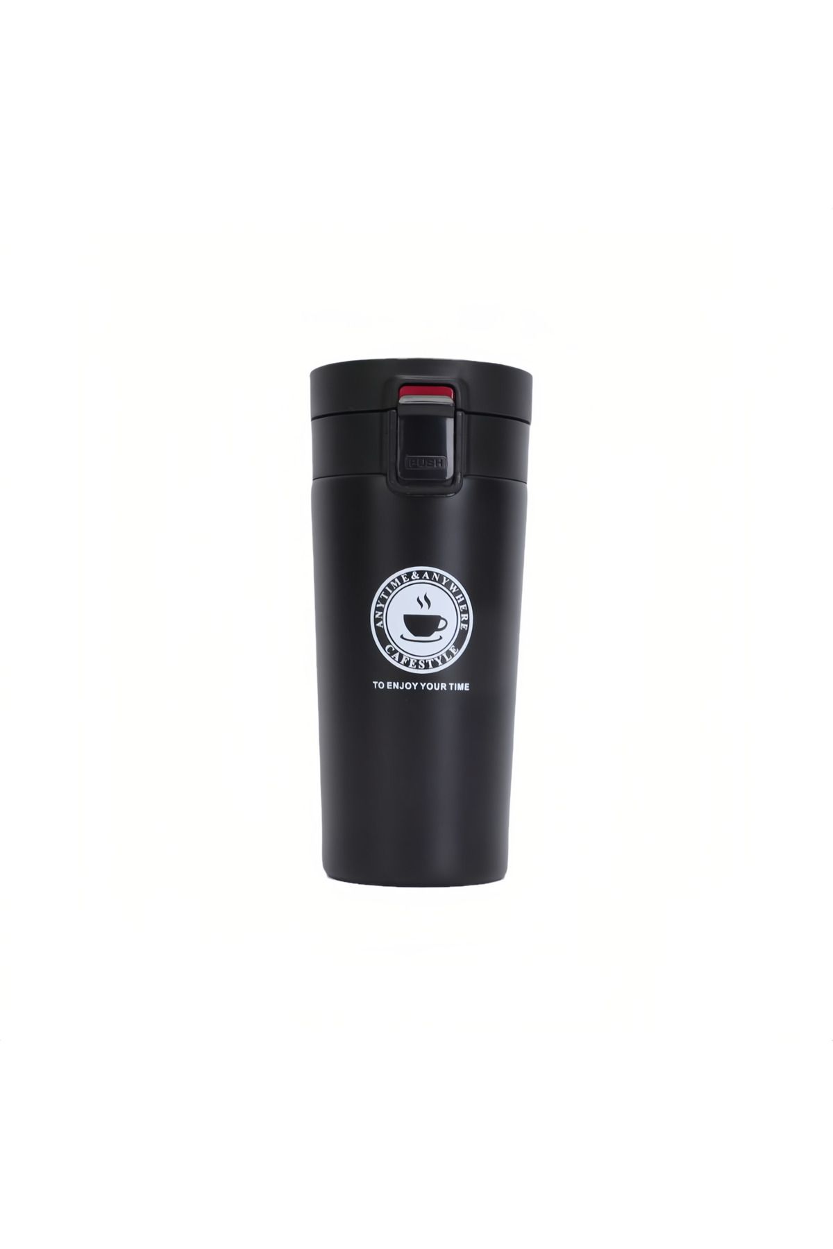 COOYA-500ml Coffee Mug,Stainless Steel Insulated Tumbler,Leak-Proof,Lockable Push Button Lid,Black 1