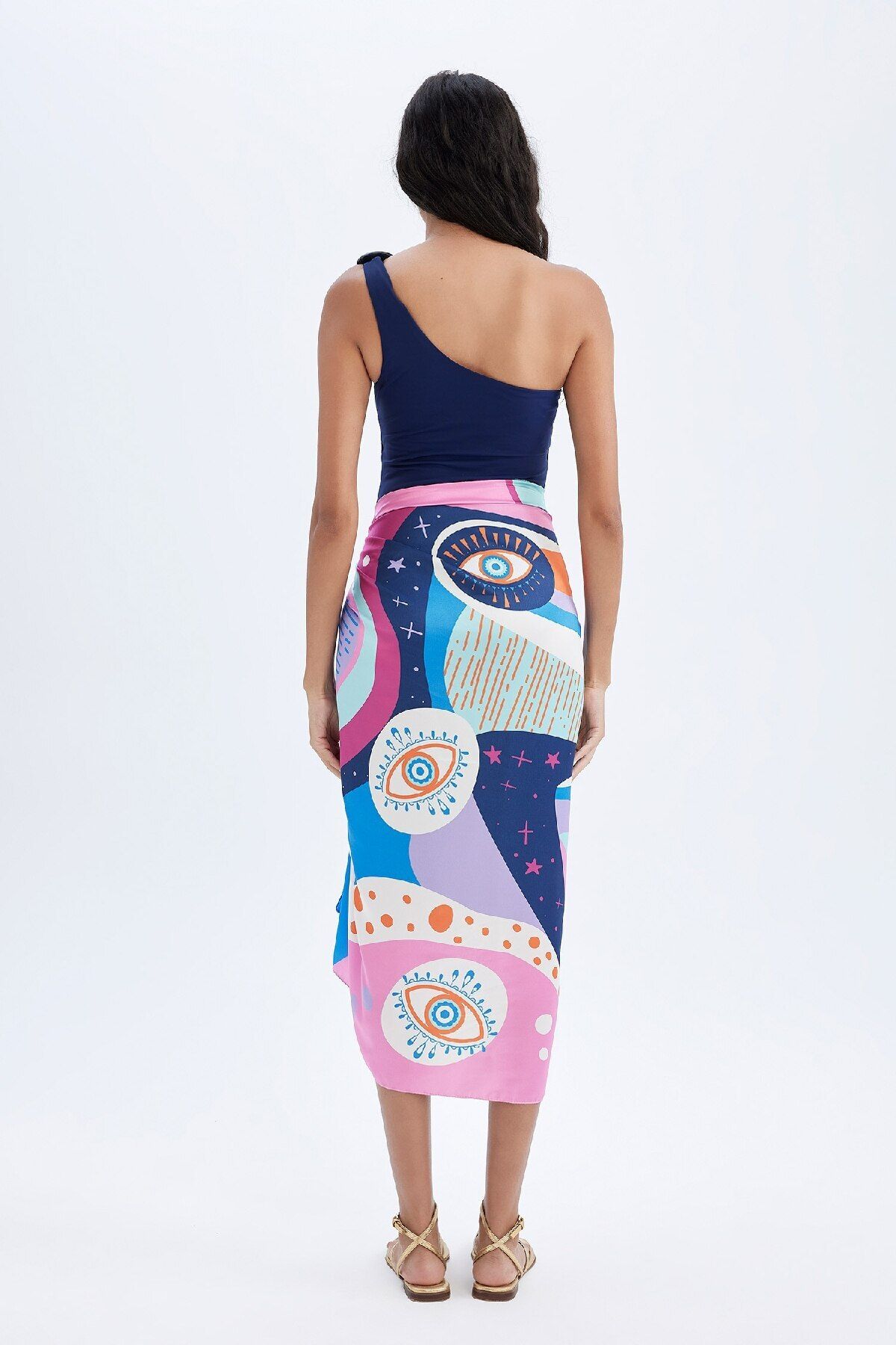 DeFacto-Regular Fit Patterned Beach Skirt-Fall in Love B1443Ax24Sm 4