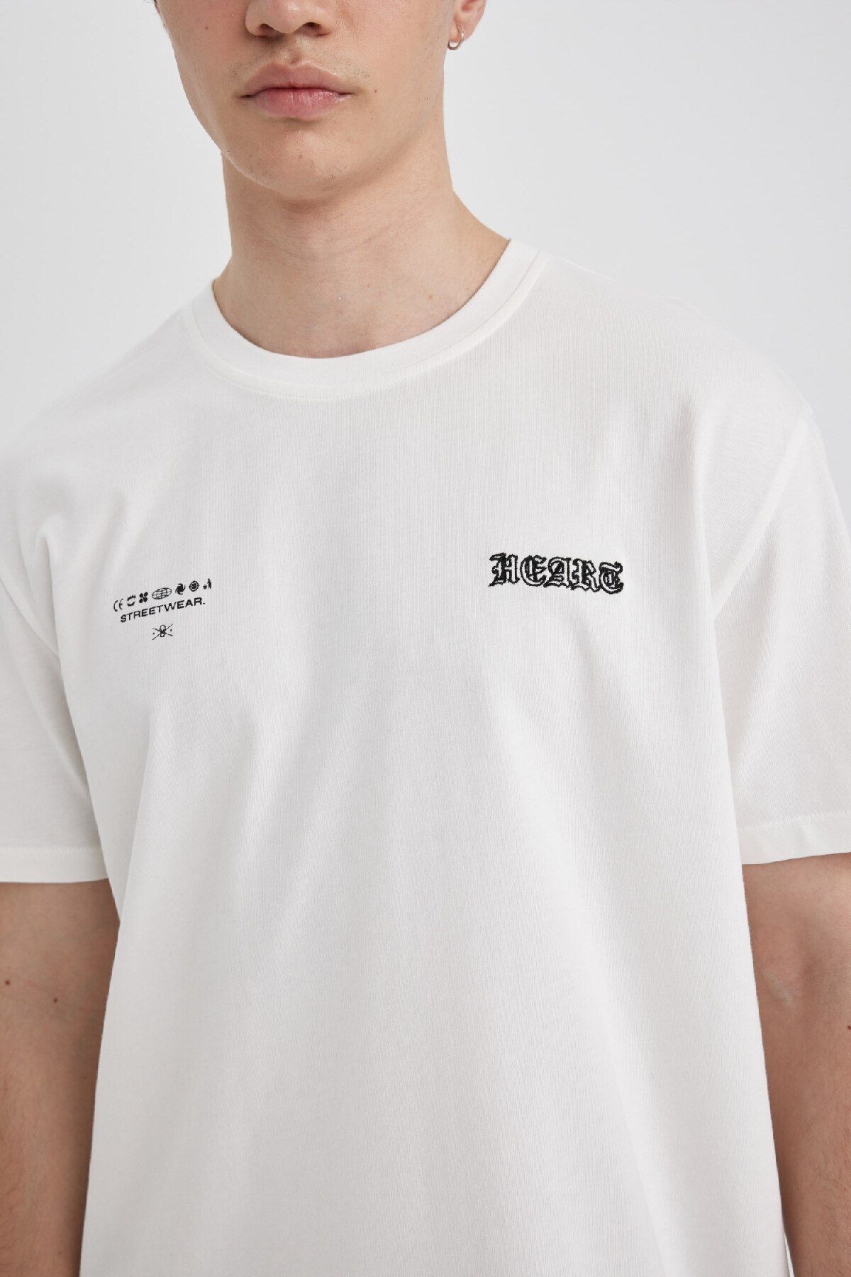 DeFacto-Regular Fit Crew Neck Back Nyomtatott rövid ujjú póló C3466ax24sp 8