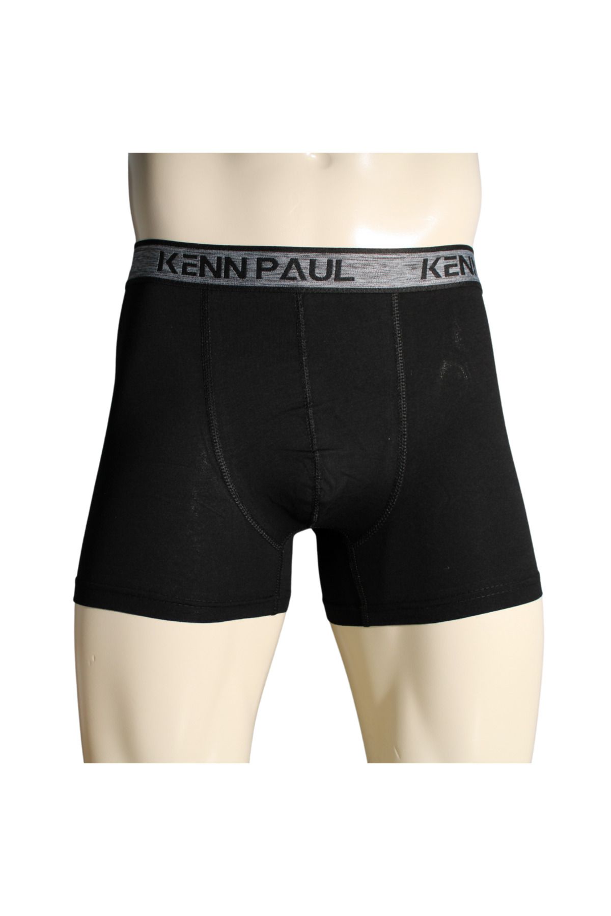 Kennpaul S->6XL Siyah Düz Pamuklu Lüks Boxer |Büyük Beden| Yumuşak Kumaş