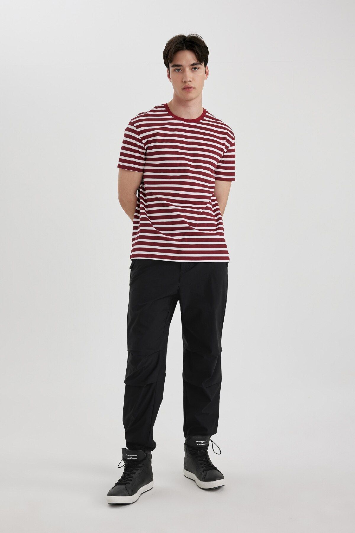 DeFacto-Flexible Banded Relax Fit Trousers - C2844Ax24Sp 3