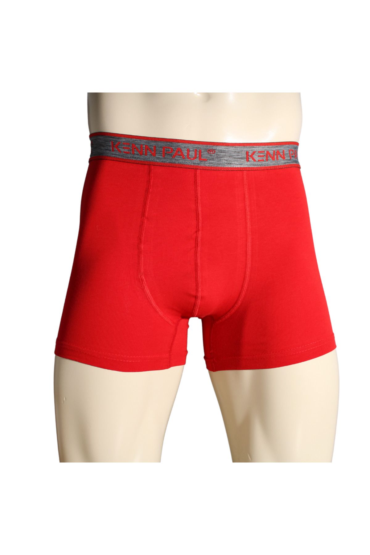 Kennpaul Kırmızı Erkek Düz Pamuklu Lüks Boxer Yumuşak Kumaş