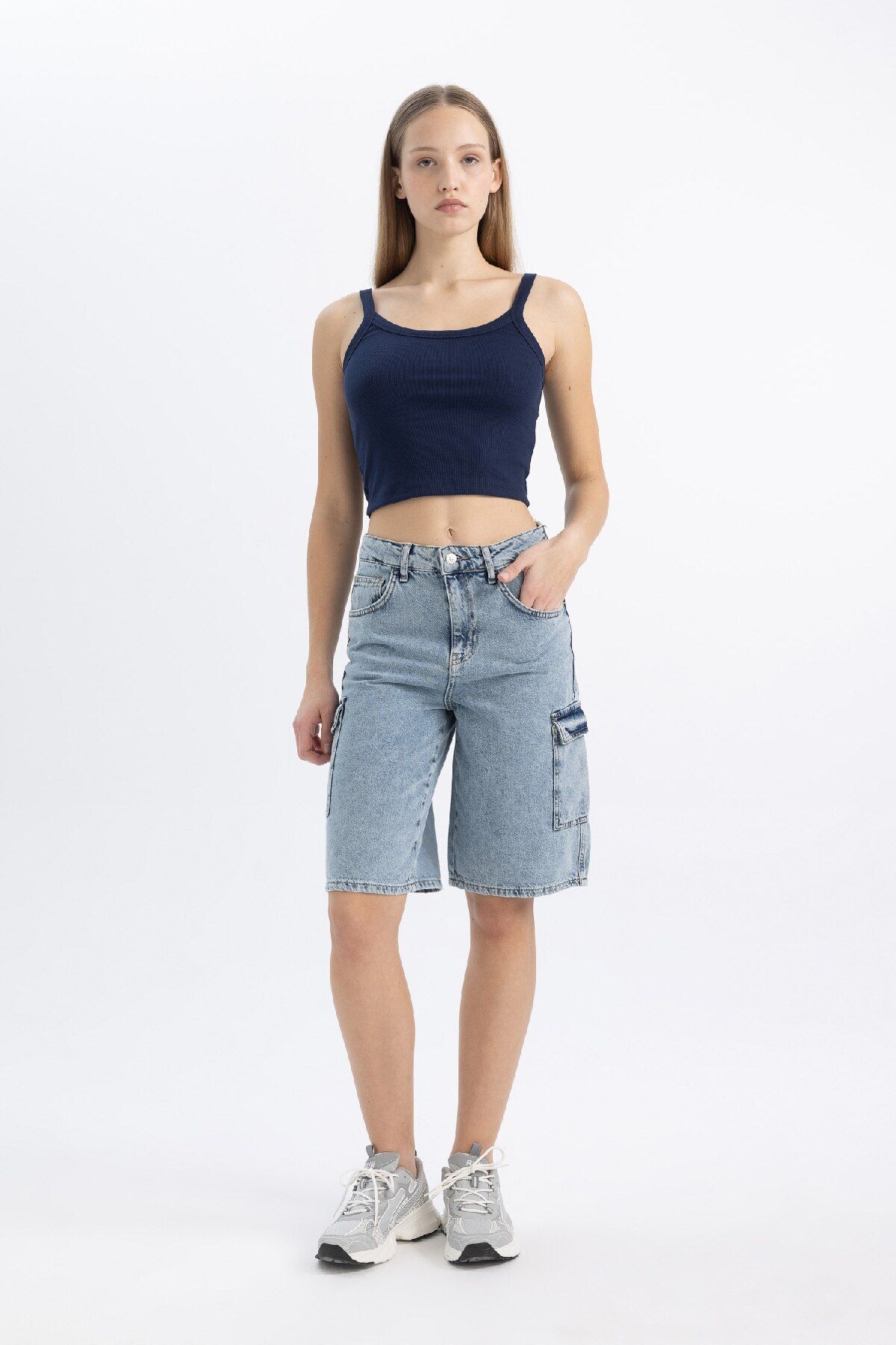 DeFacto-Coool Fitted Corded Camisole Basic Athlete B0563Ax24Sm 2