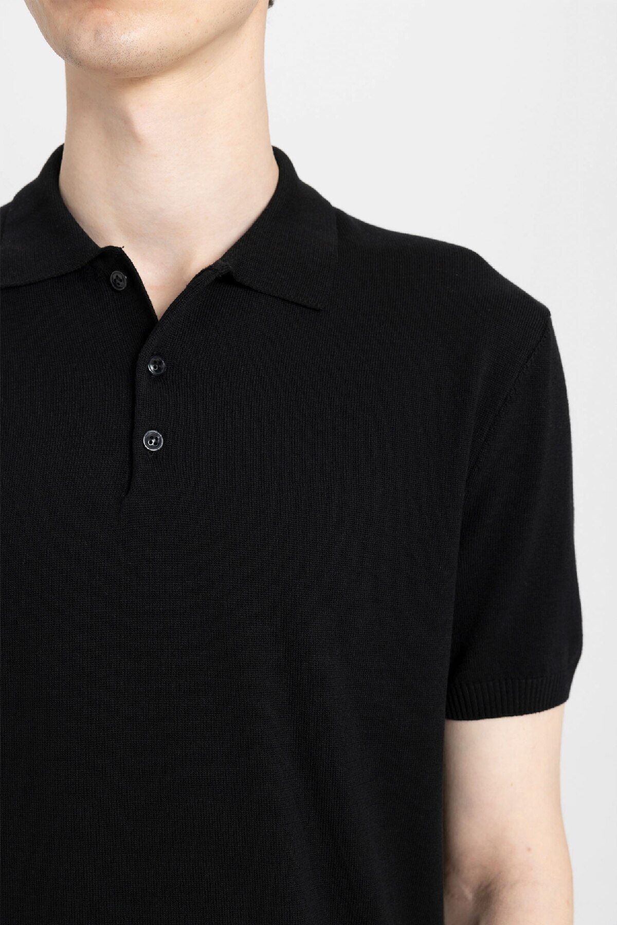 DeFacto-Slim Fit Kurzarm-Strick-Polo-T-Shirt Y5369az24sm 5