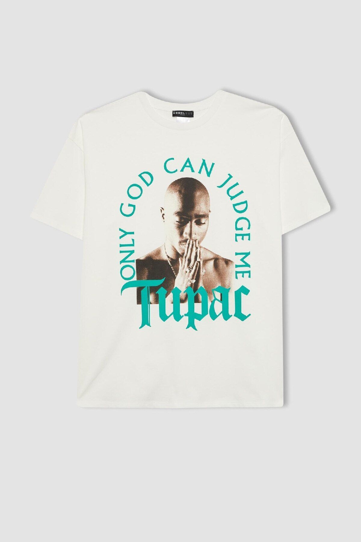 DeFacto-Μπλουζάκι Tupac Shakur Oversize - Crew Neck, κοντό μανίκι, C3802ax24sm 6