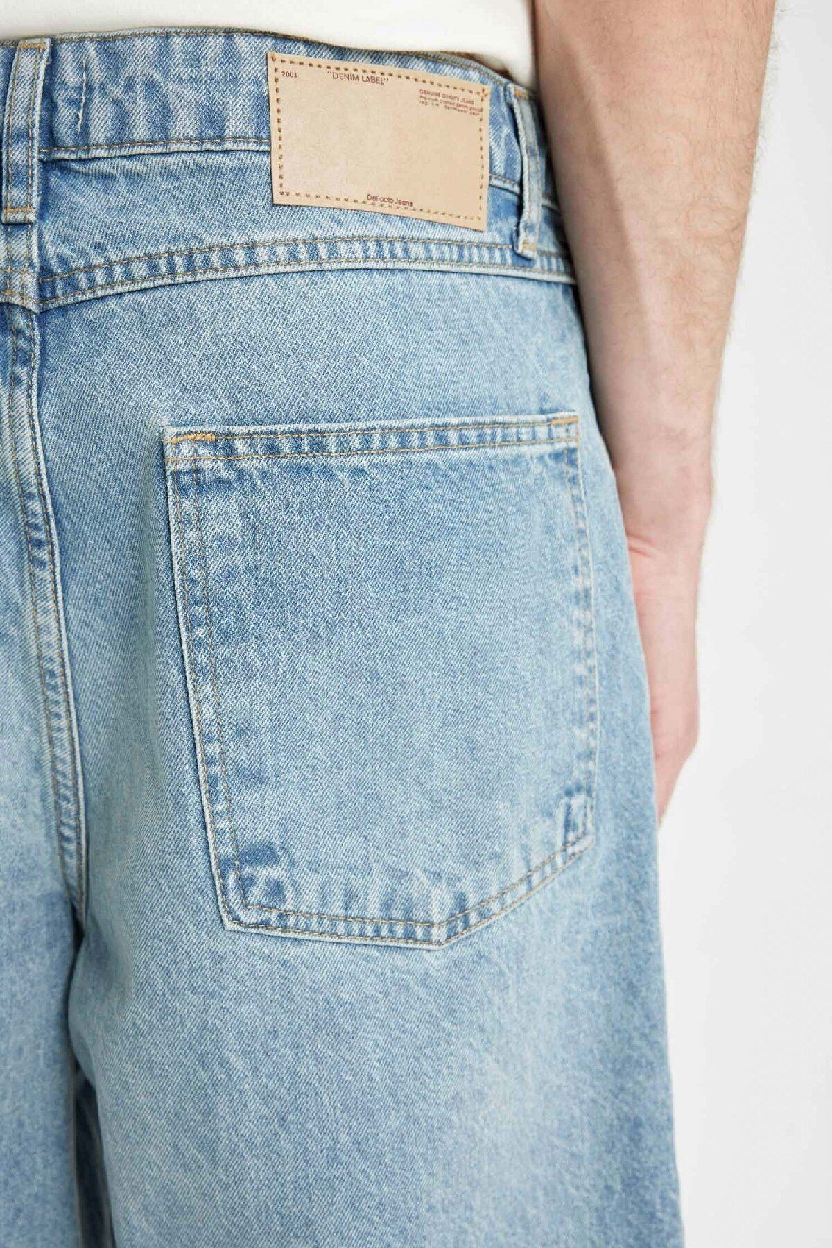 DeFacto-Φαρδύ βερμούδα Jean Shorts - C2048ax24sm 6