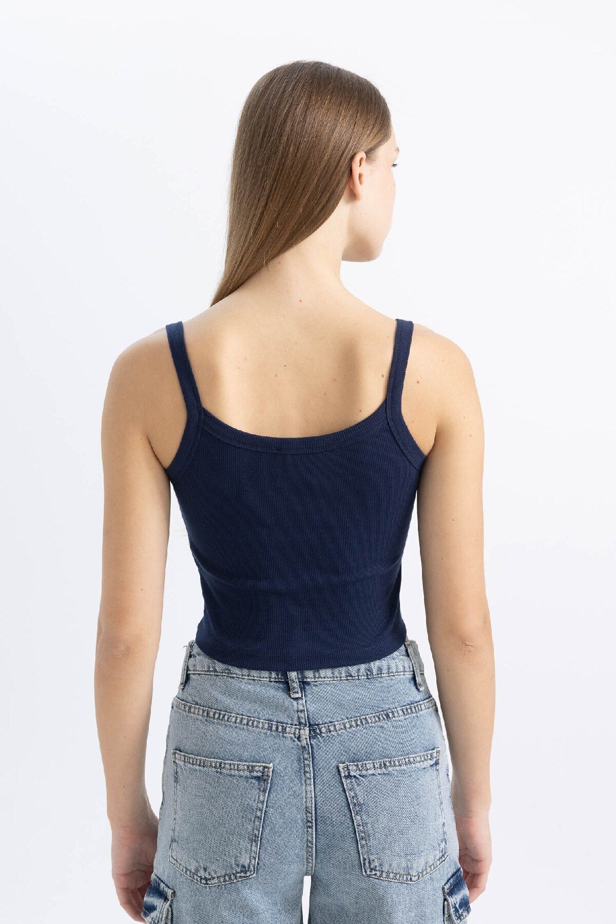DeFacto-Coool Fitted Corded Camisole Basic Athlete B0563Ax24Sm 4