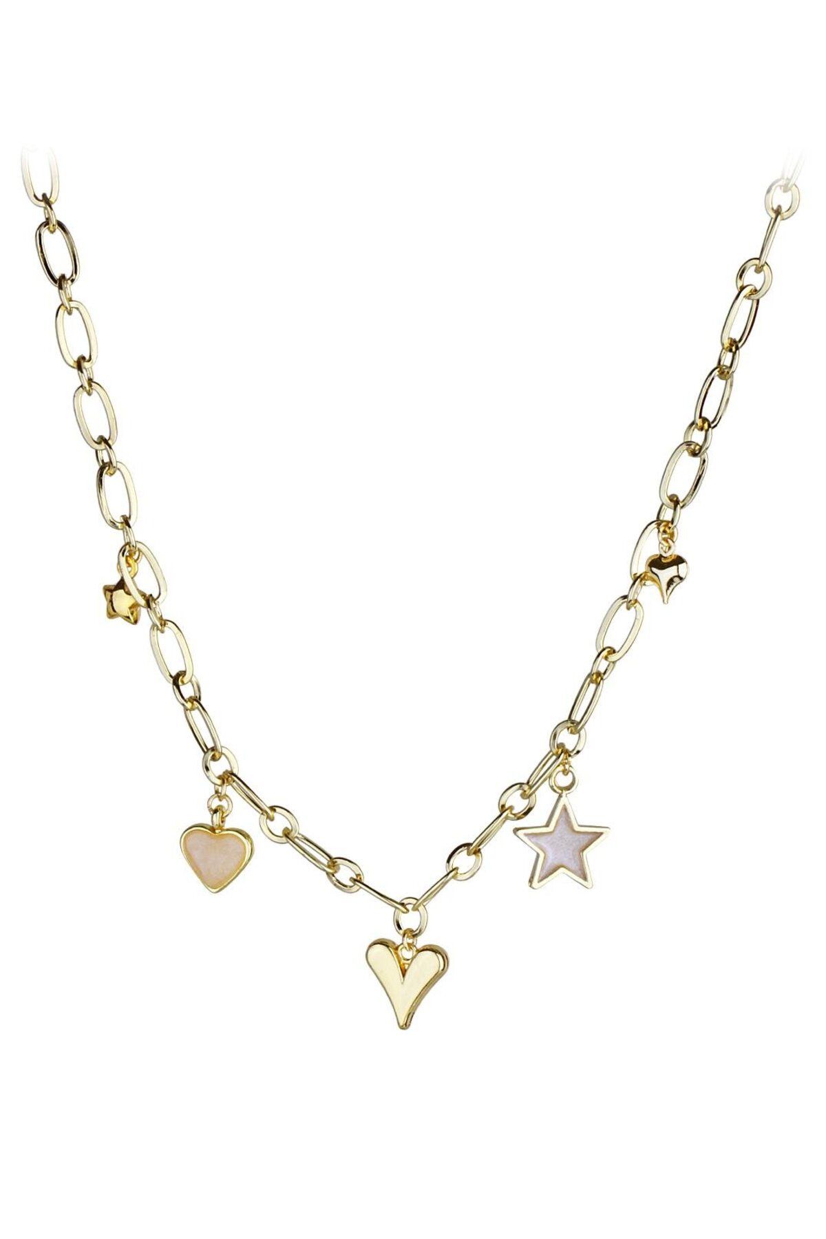 Klips Concept-Triple Chain Heart Objects Necklace 4