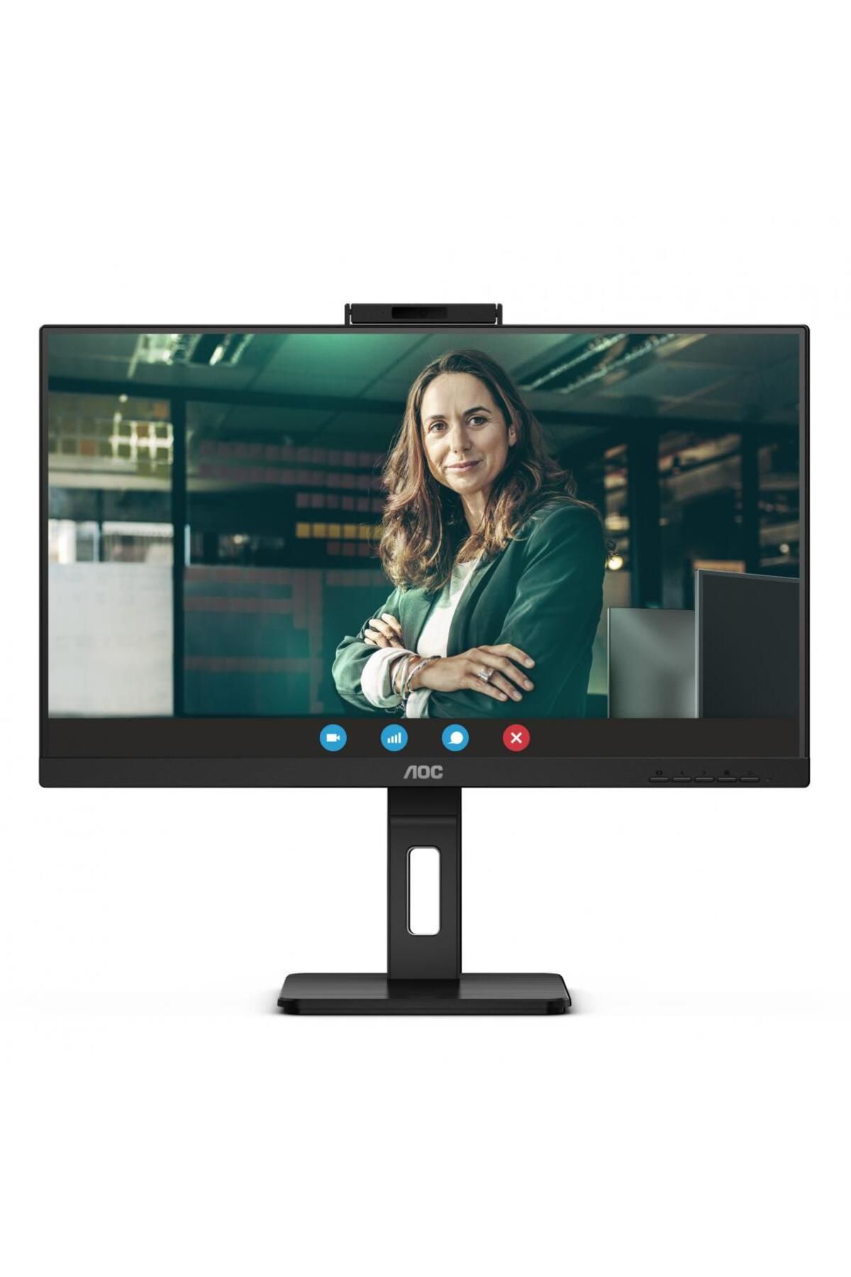Aoc-Monitor LED IPS AOC 23.8inch, Full HD, Display Port, 75Hz, webcam, USB-C, Negru 4