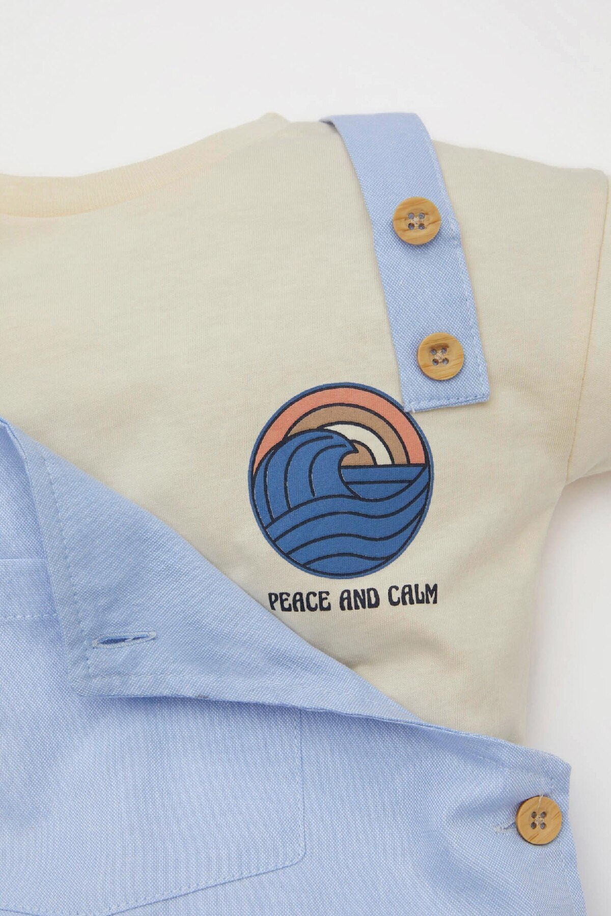 DeFacto-Baby Boy Printed Short Sleeve T-Shirt Salopet Set of 2 C3429A524Sm 4