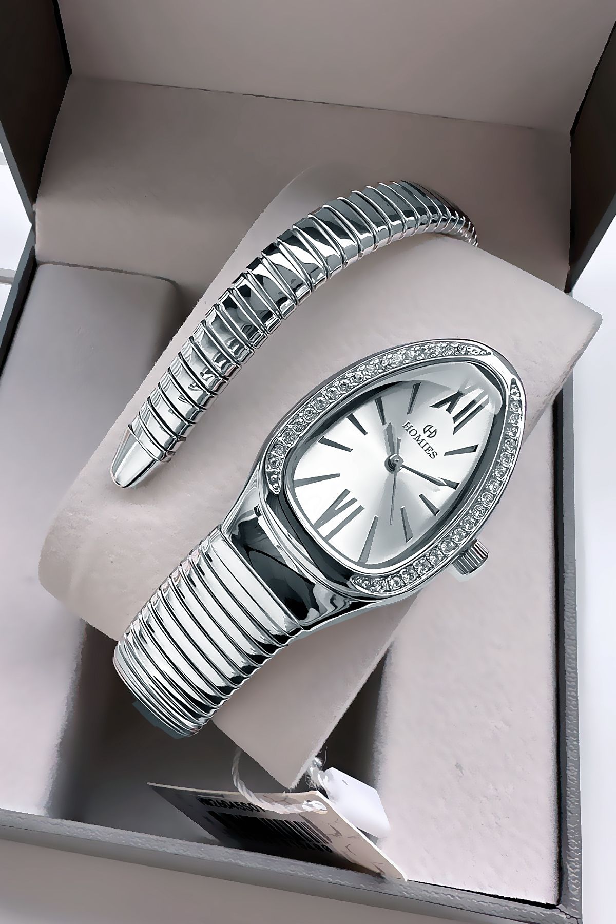 Homies-Snake Women's Wristwatch - Silver Color Steel Band Bracelet Hmby2049C4 3