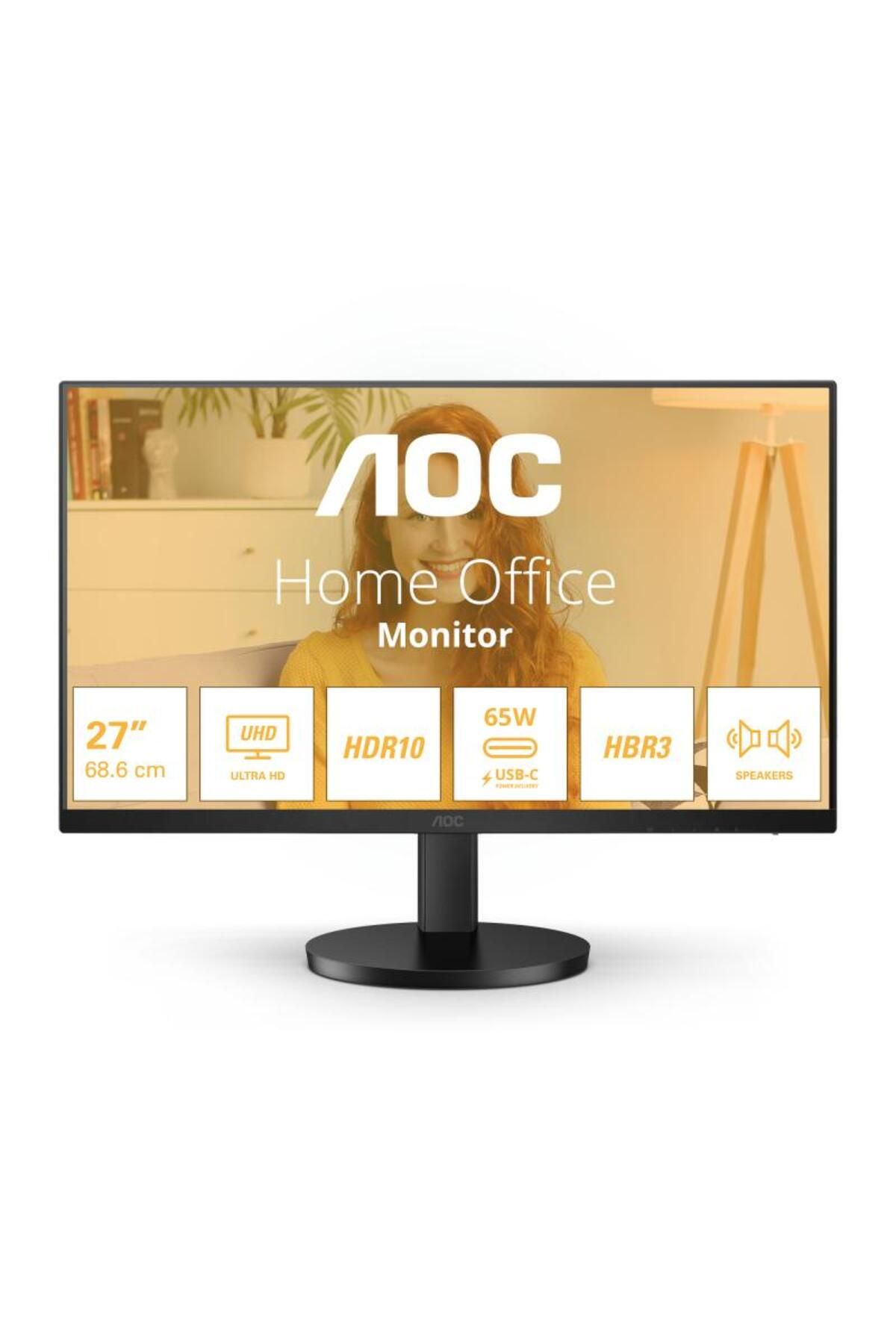 Aoc-Monitor IPS, 4K, UHD, 60Hz, 4ms, HDR10, Boxe HDMI, USB, Negru 3
