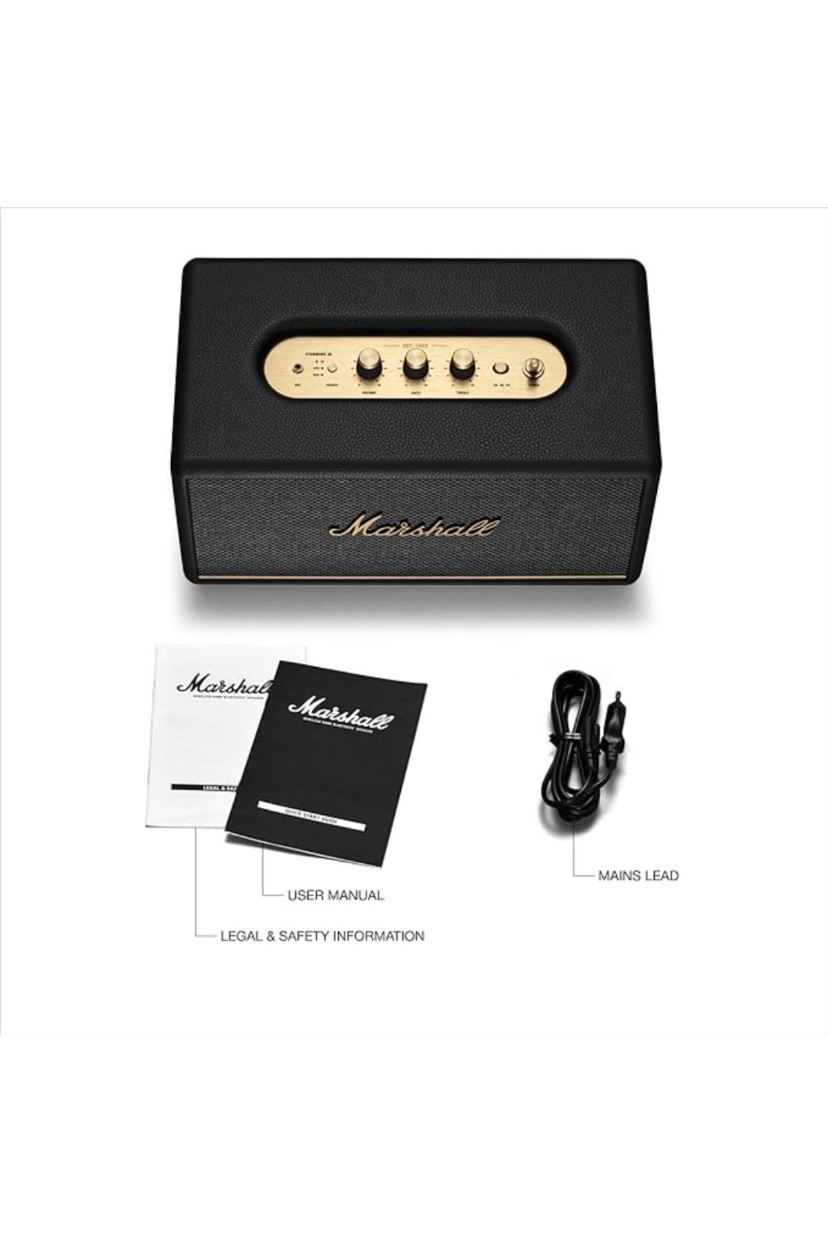 Marshall-Marshall Stanmore III Wireless Stereo Speaker, Bluetooth 5.2, RCA Input, Room-Filling Sound – Black 3