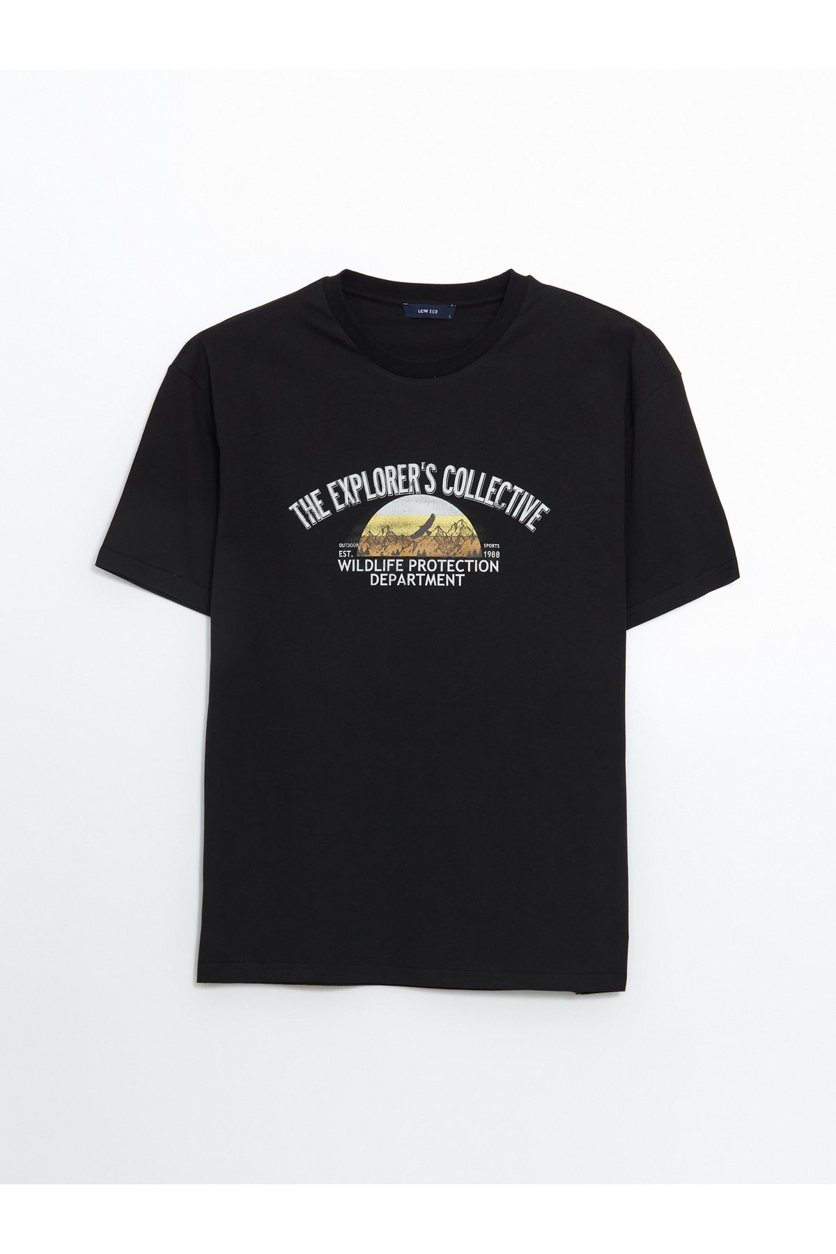LC Waikiki-Bedrucktes Herren-T-Shirt aus gekämmter Baumwolle mit Rundhalsausschnitt 1