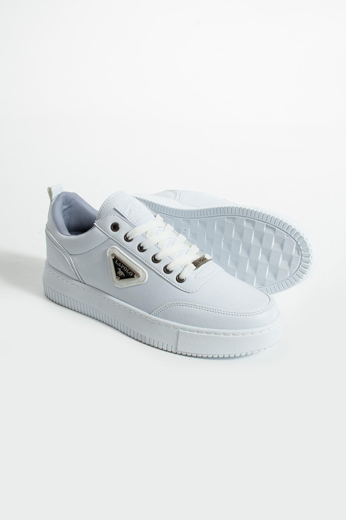 L.A Polo  Kalın Taban Beyaz Erkek Snekaer - Görsel 8