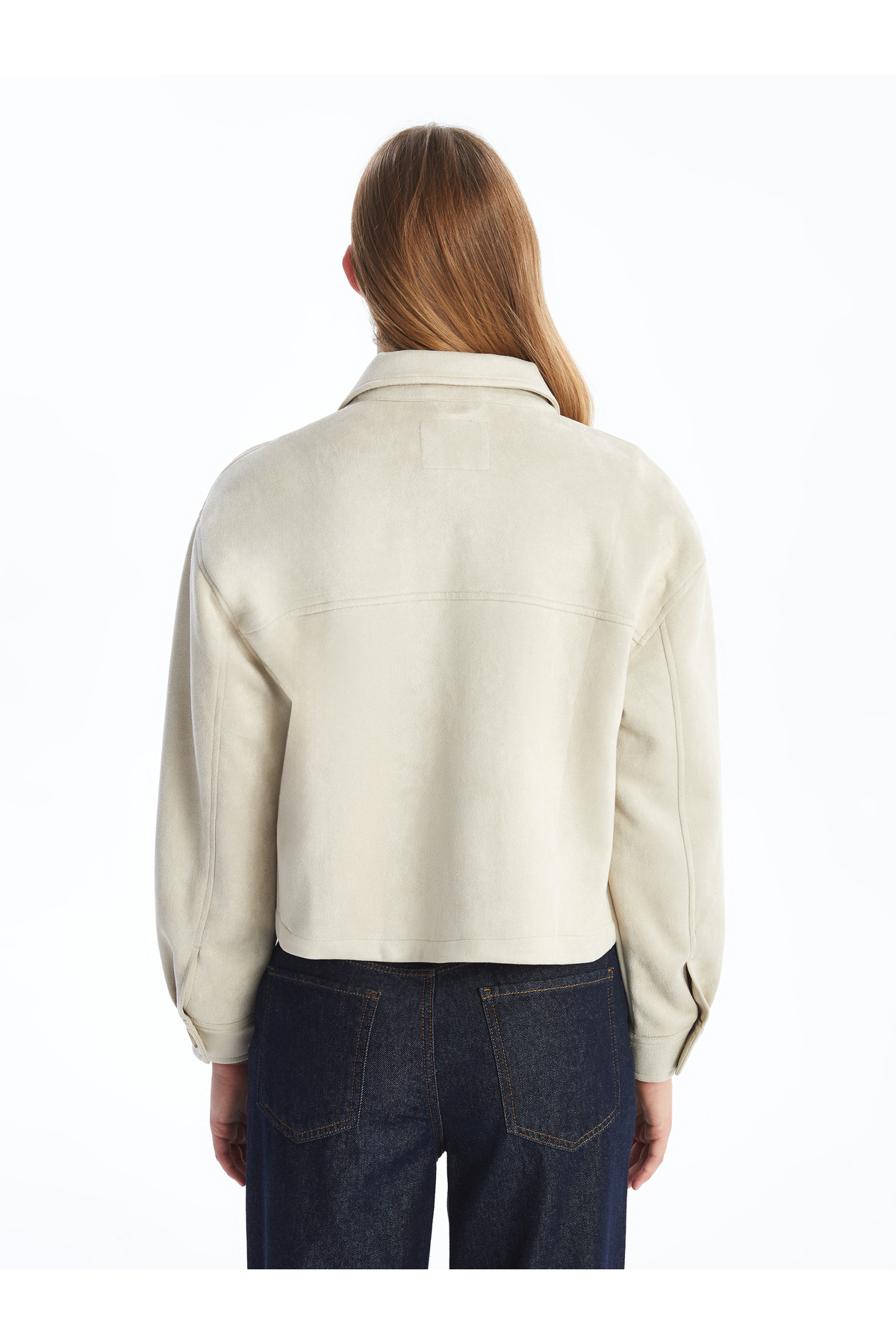 LC Waikiki-Shirt Collar Women's Suede Look Jacket 4