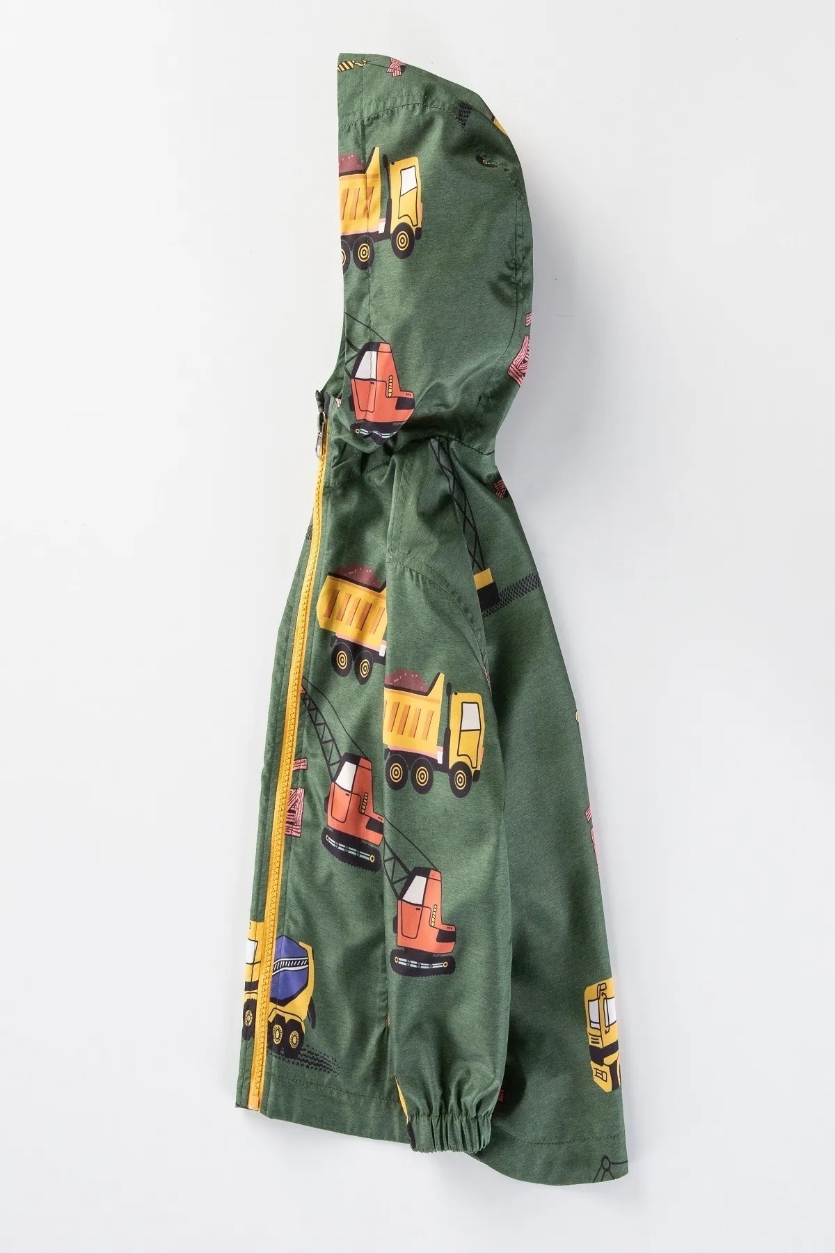 DeKuBaby Yeni Sezon İnşaat Makinaları Desenli ,Pamuk Astarlı, Kapüşonlu Çocuk-Bebek Mont Yağmurluk fotoğrafı 2 (önizleme)