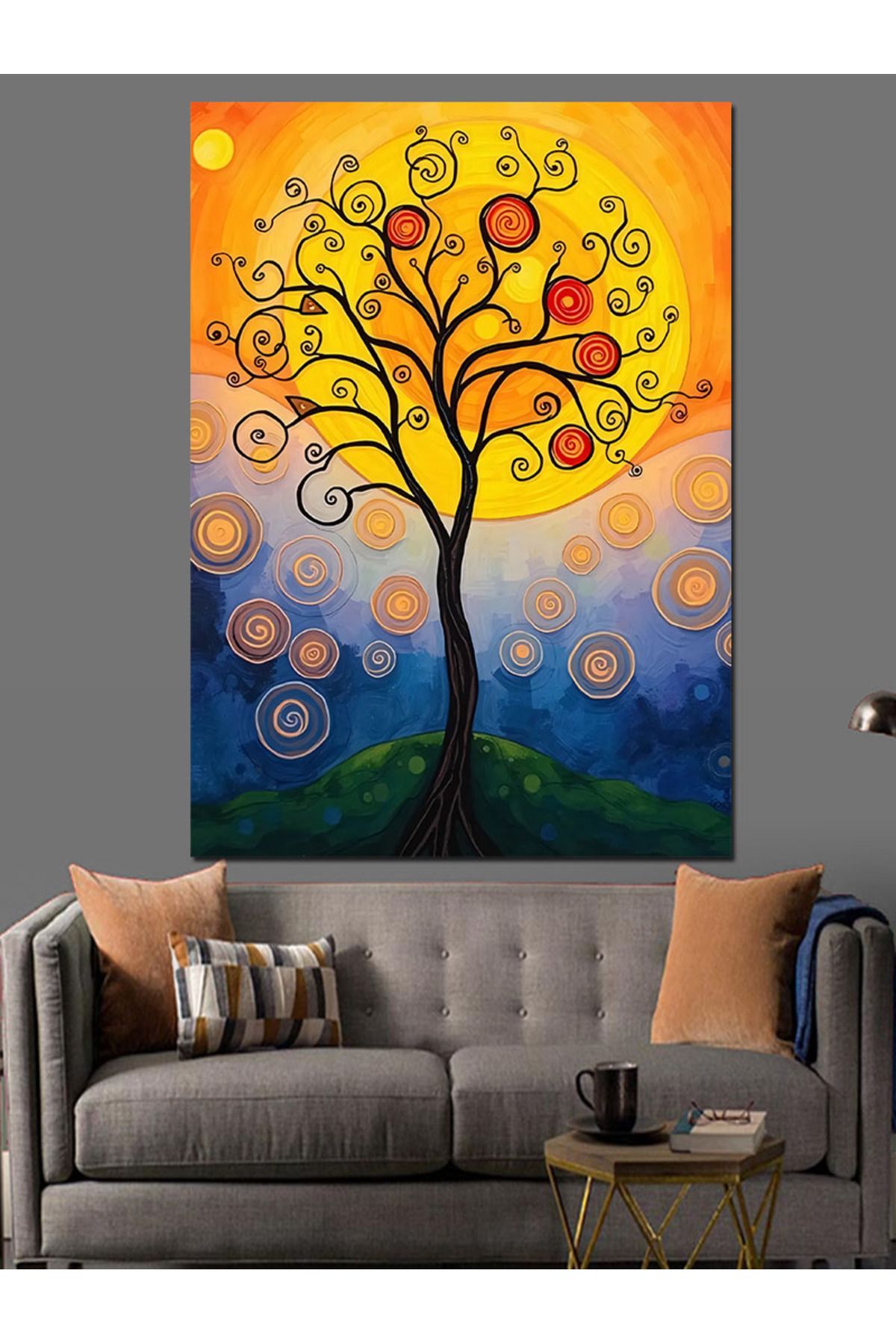 Tablomega-Circle of Life Tree Decorative Canvas - Mdf Wooden Table 2