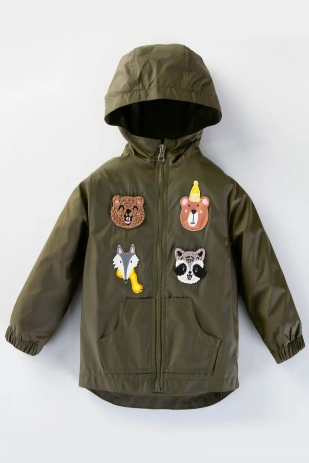 DeKuBaby Yeni Sezon Sevimli Orman Hayvanları Figürlü ,Pamuk Astarlı, Kapüşonlu Çocuk-Bebek Mont Yağmurluk fotoğrafı 5 (önizleme)