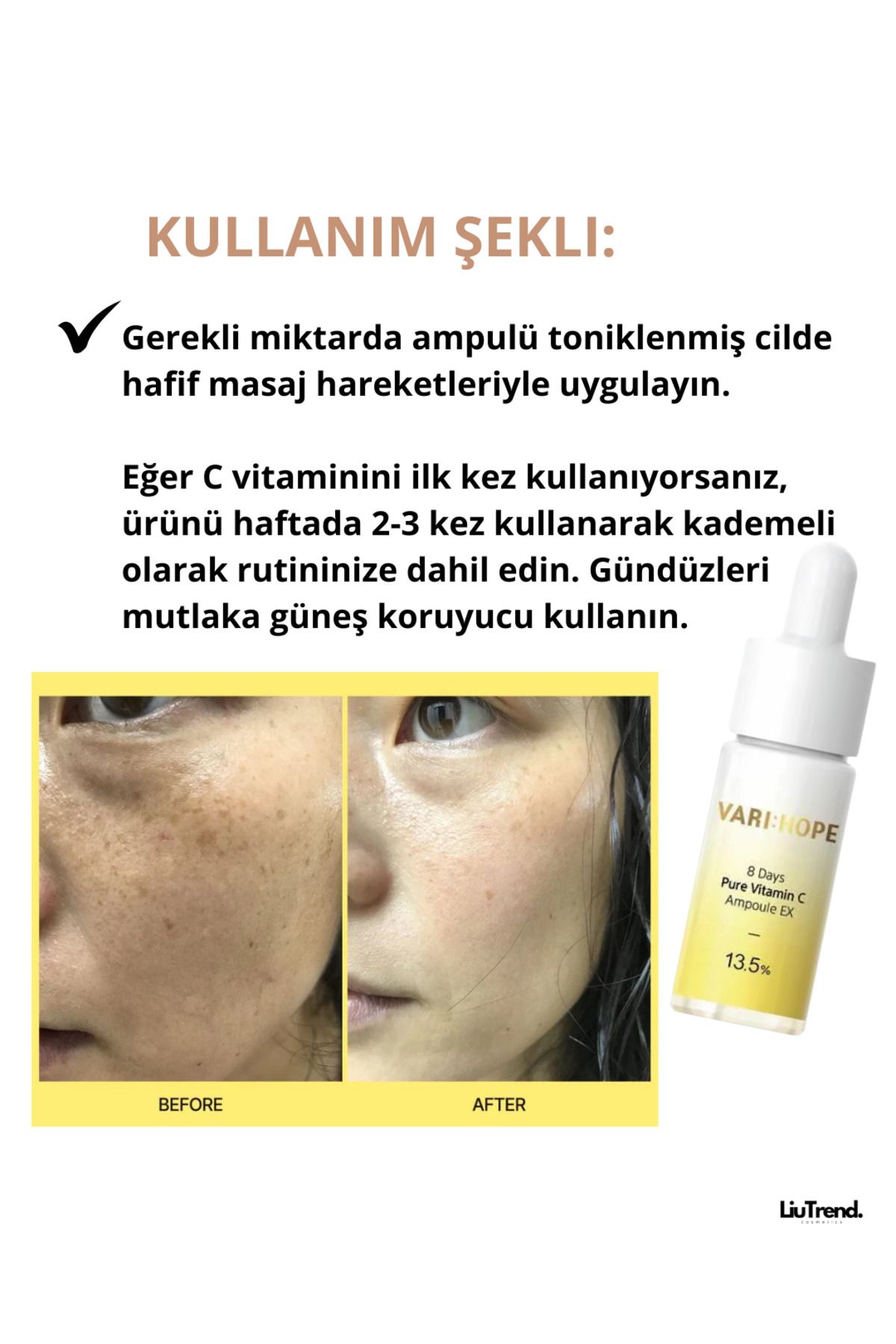 VARI HOPE-8 Days Pure Vitamin C Ampoule 15 ml Active Ampoule with Vitamin C Against Pigmentation 5