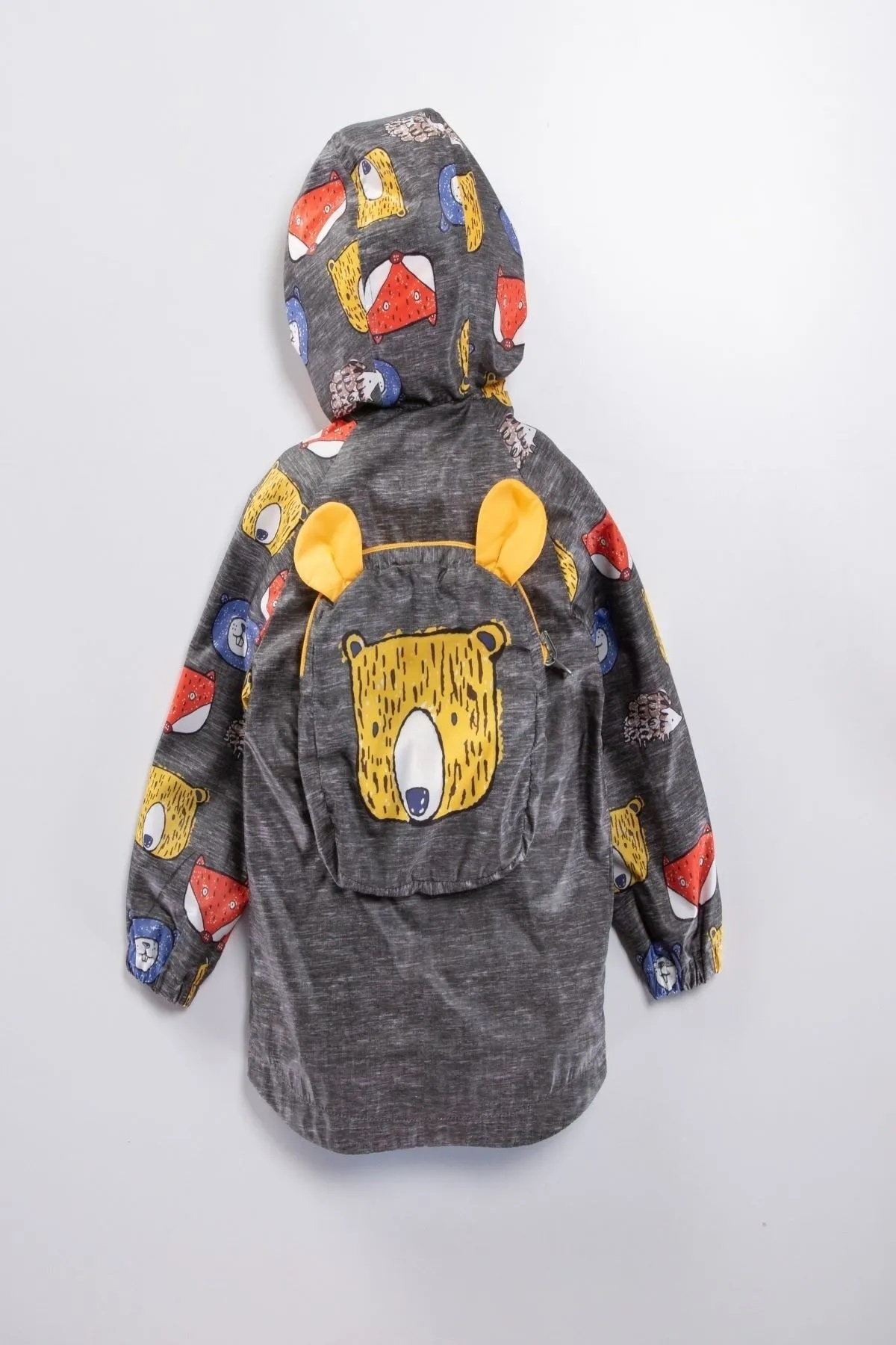 DeKuBaby SEVİMLİ TİLKİ&AYI FİGÜRLÜ SIRT ÇANTALI, PAMUK ASTARLI, KULAKLI KAPÜŞONLU ÇOCUK&BEBEK YAĞMURLUK-MONT fotoğrafı 5 (önizleme)