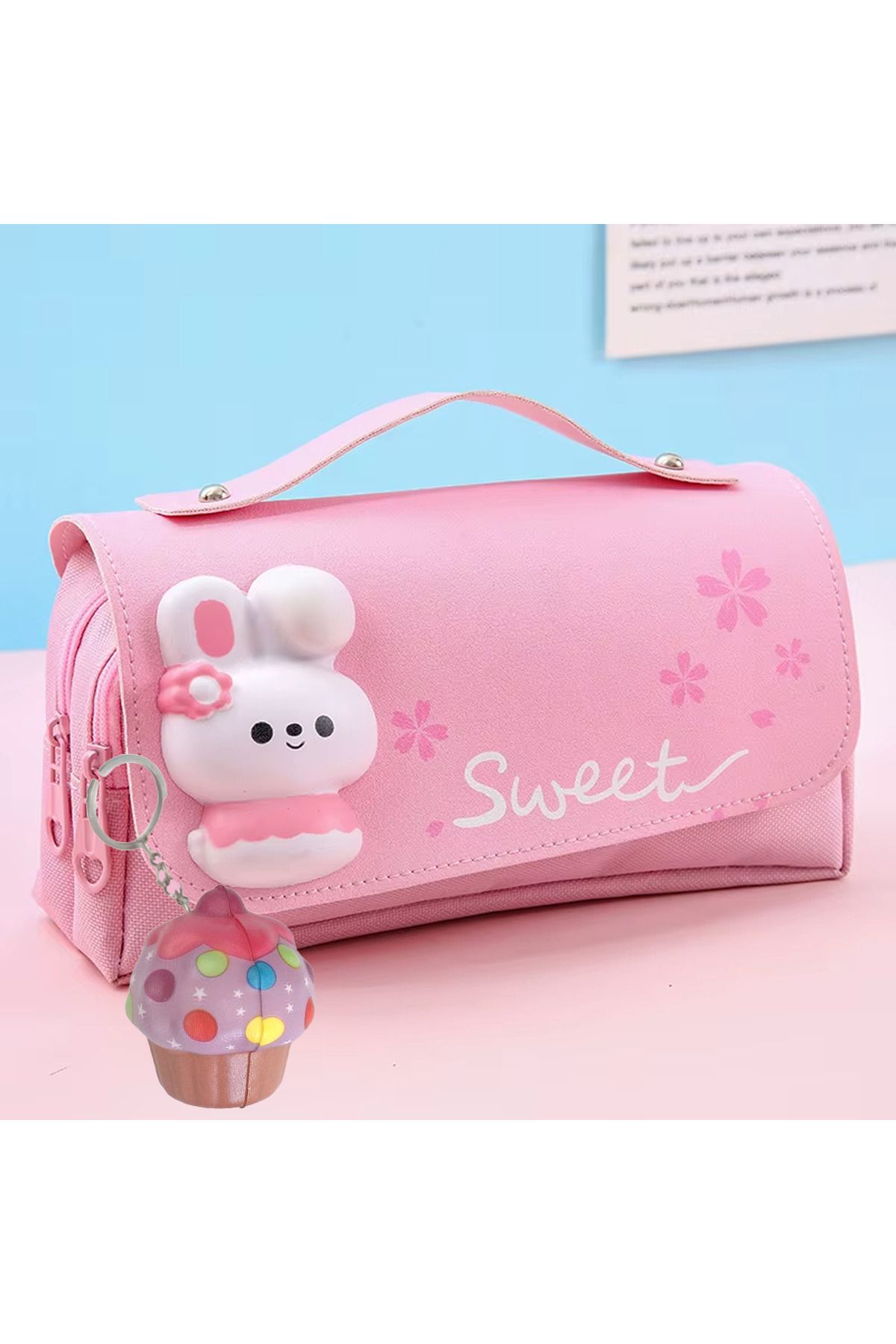 Squishy Aksesuarlı 3d Rabbit&cupcake KalemliK