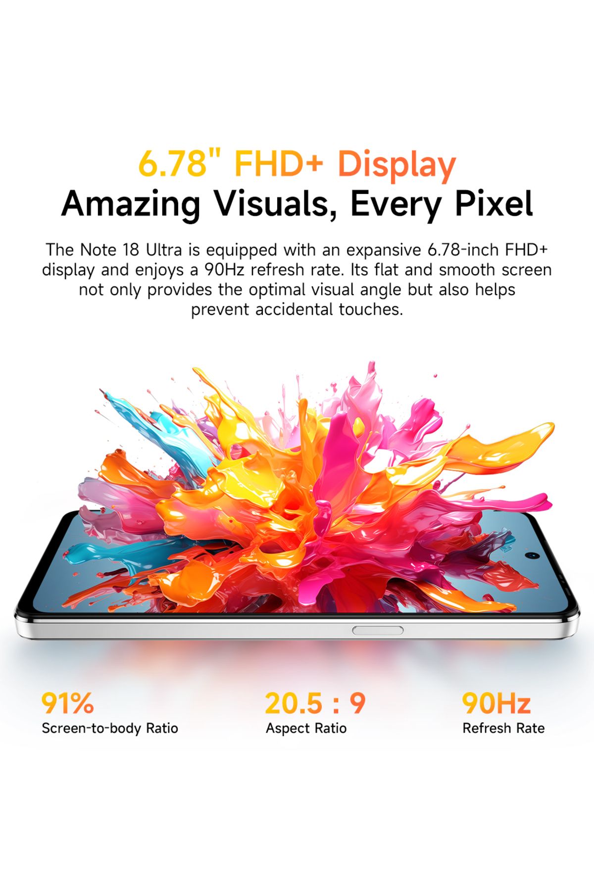 ULEFONE-NOTE 18 ULTRA 5G 6GB+6GB RAM 256GB ROM -5450mAh BATTARY -50MP + 50MP + 32MP CAMERA 7