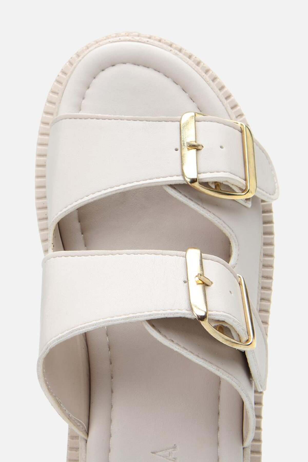 Yaya by Hotiç-Women's Beige Belted Flat Slippers 7