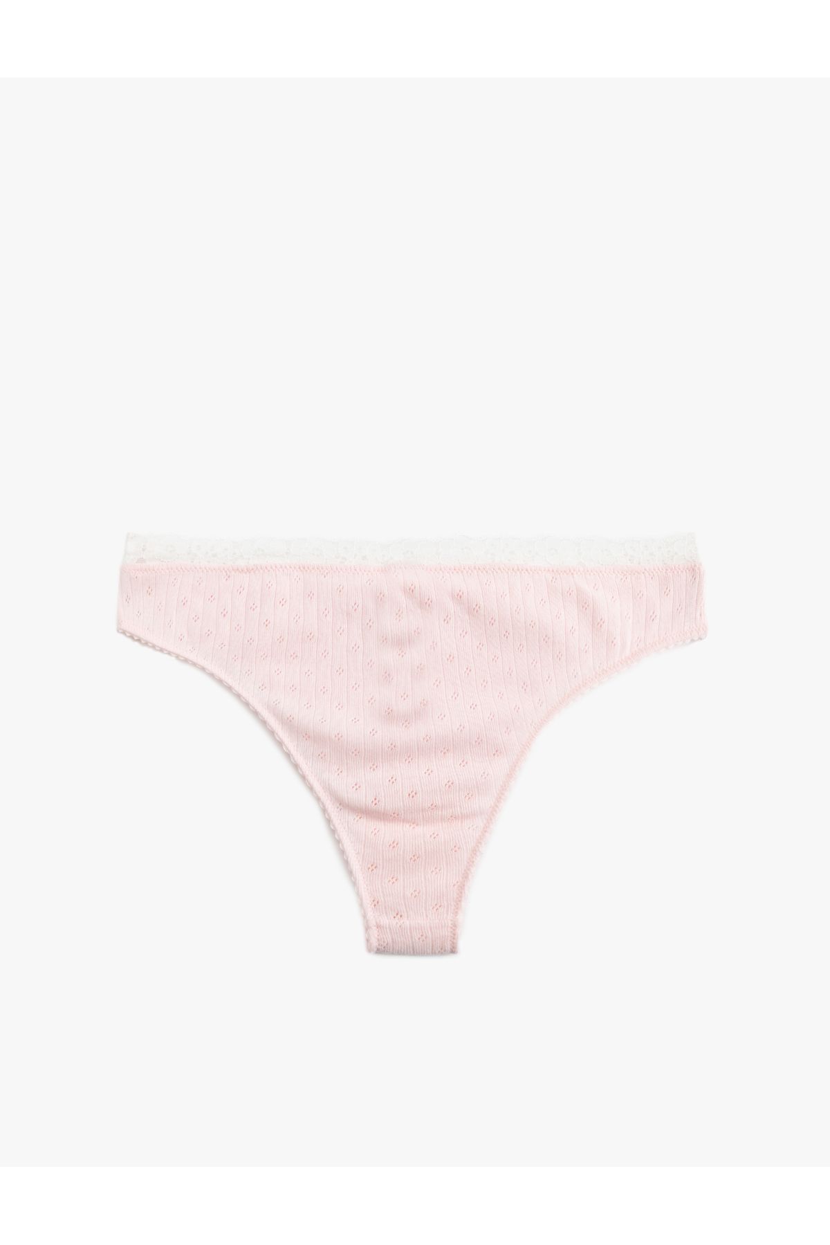 Koton-Cotton Brazilian Panties with Lace Detail 4